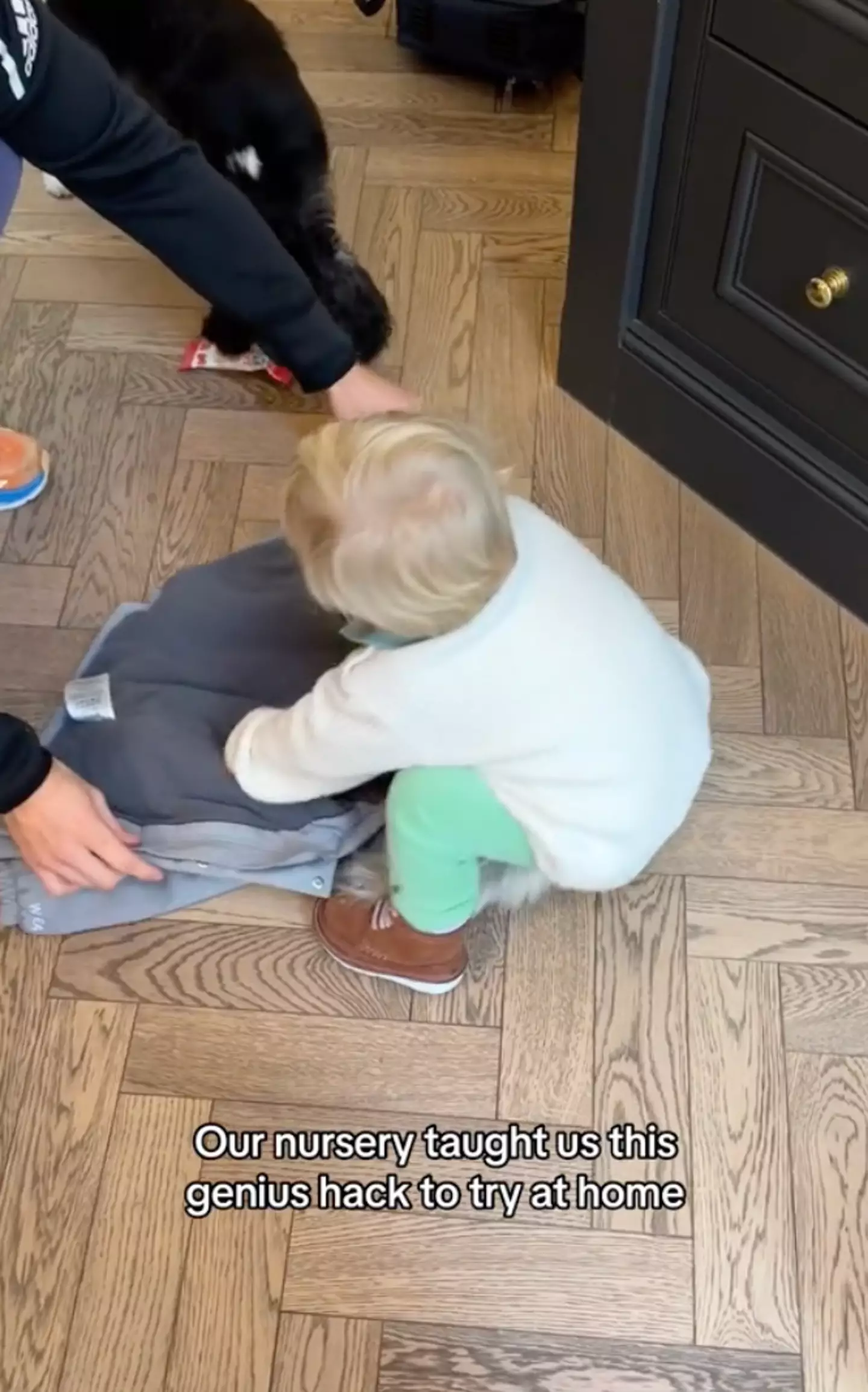 The duo showed off their nifty coat hack.