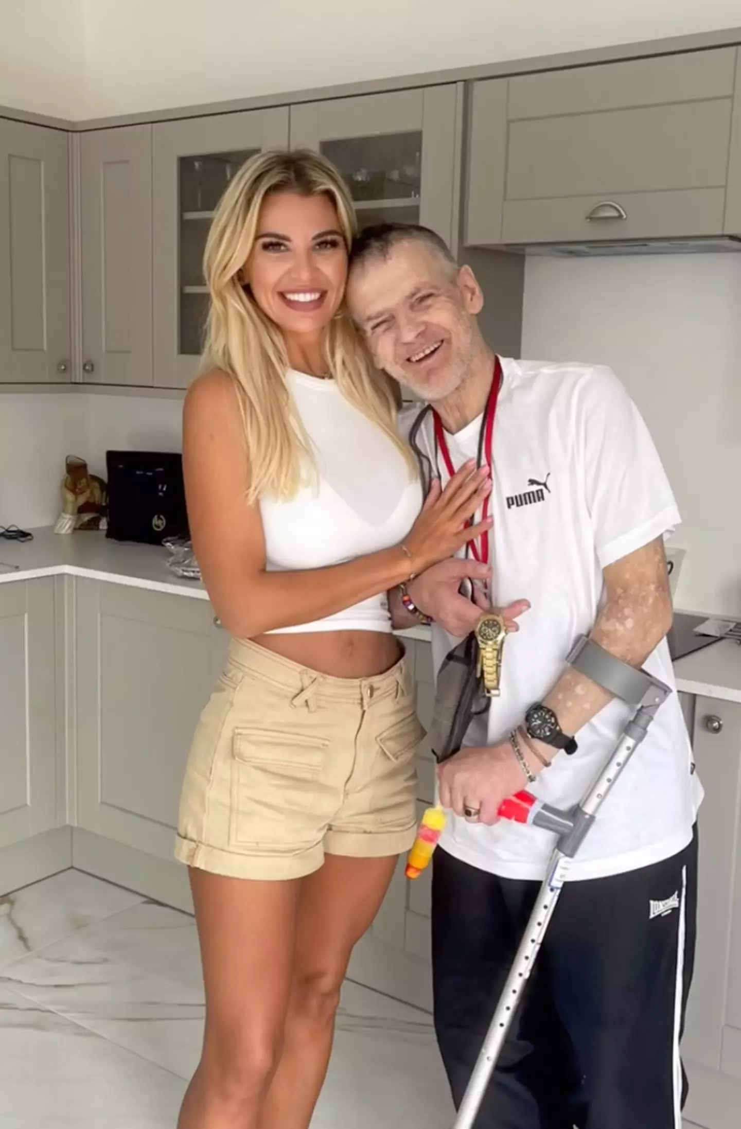 Christine recently praised her father on being able to walk unaided. (Instagram/@mrscmcguinness)