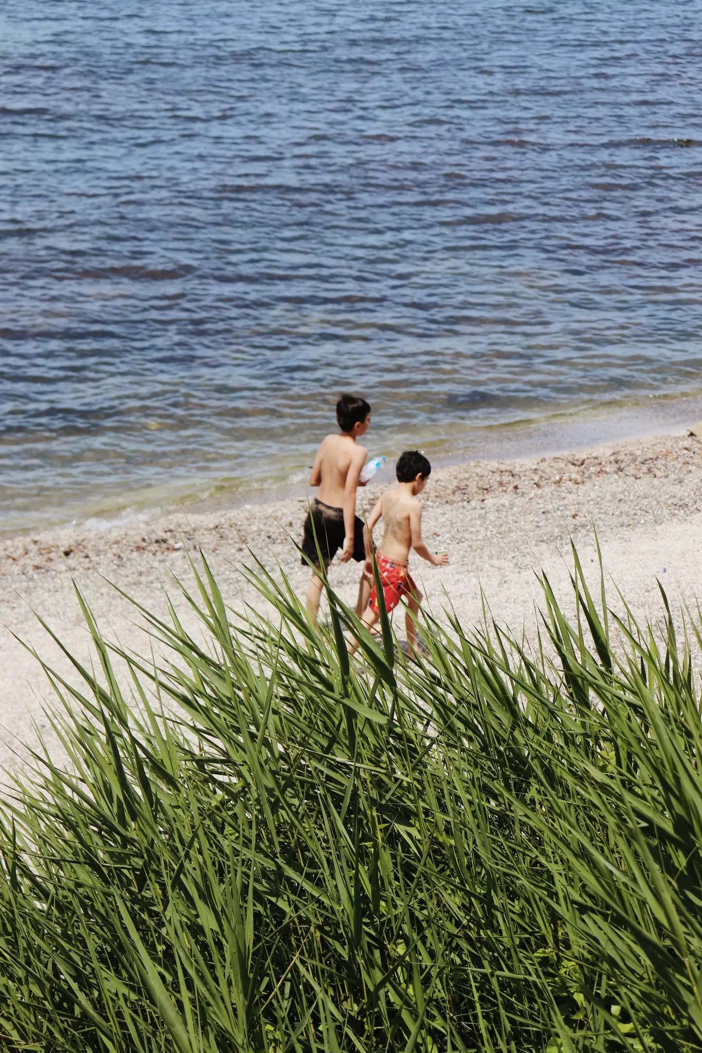 The mum said the boys continued to act up at the beach.