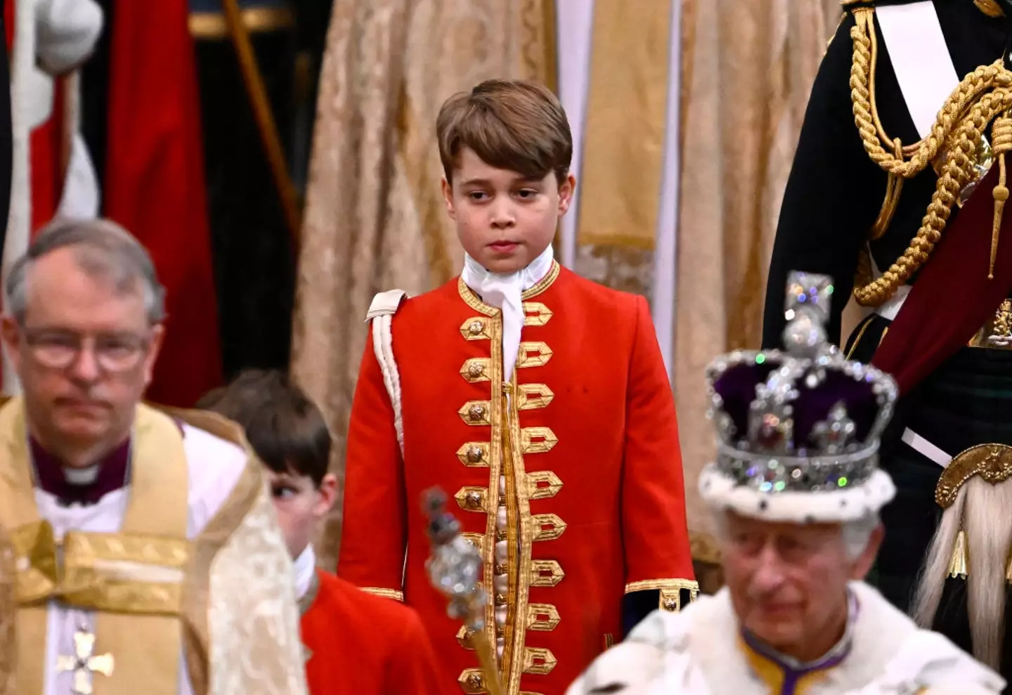 Prince George apparently asked his grandad, King Charles, to change an ancient rule at his coronation. (GARETH CATTERMOLE/POOL/AFP via Getty Images)