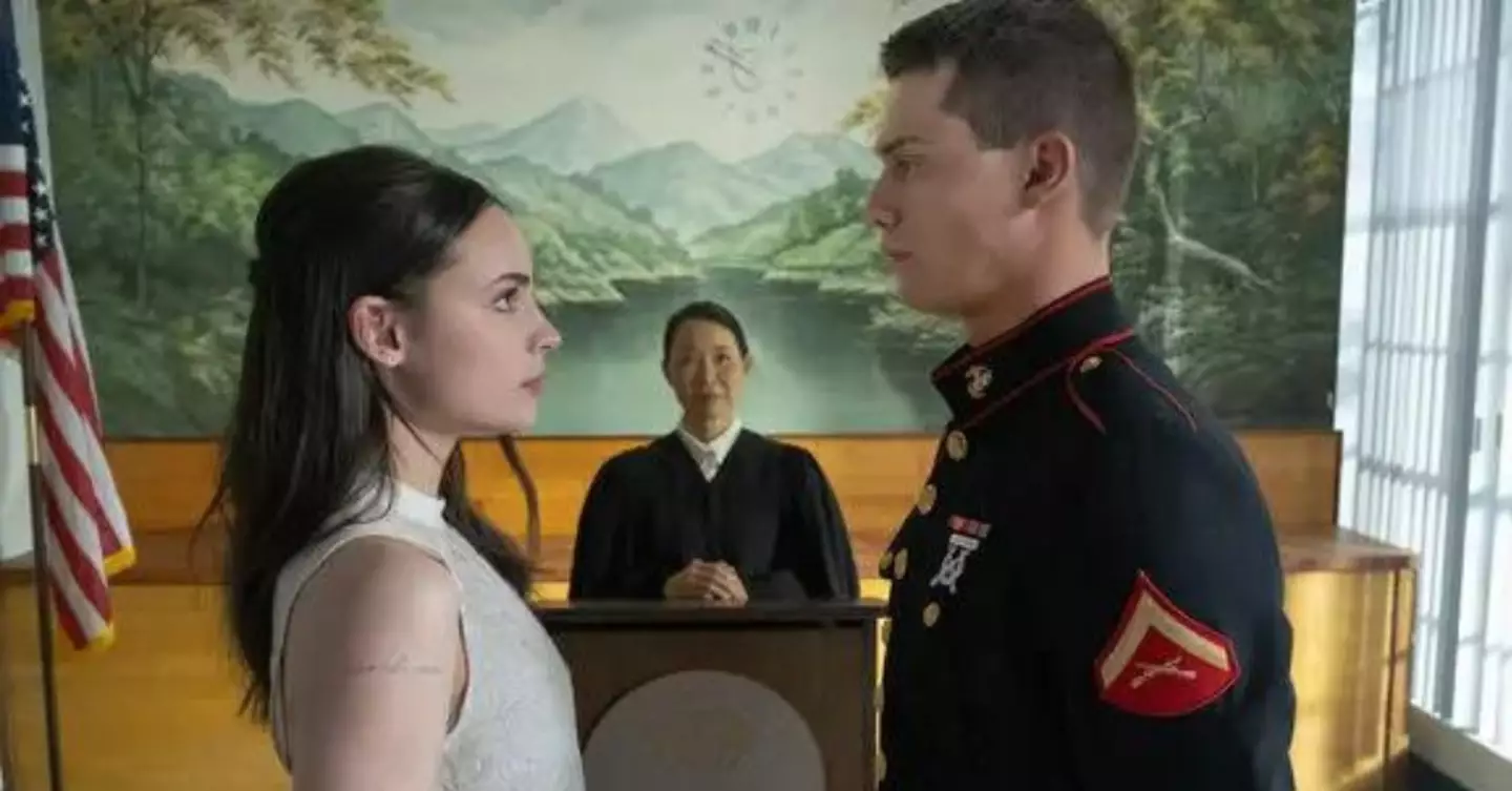 The film follows a woman who marries a US marine for convenience.