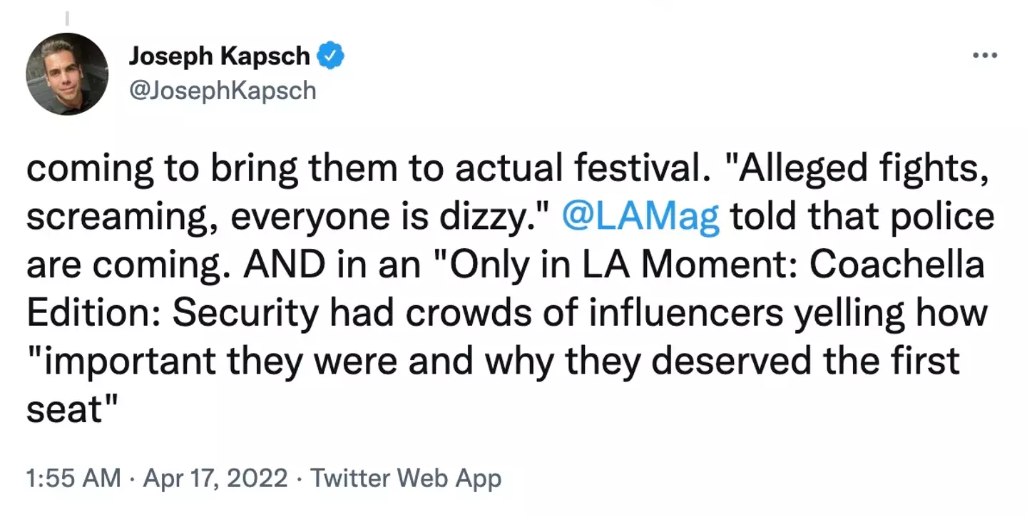 People were literally fighting each other to get on the coaches and the police had to be called in the end, according to LA Magazine (Twitter @JosephKapsch).