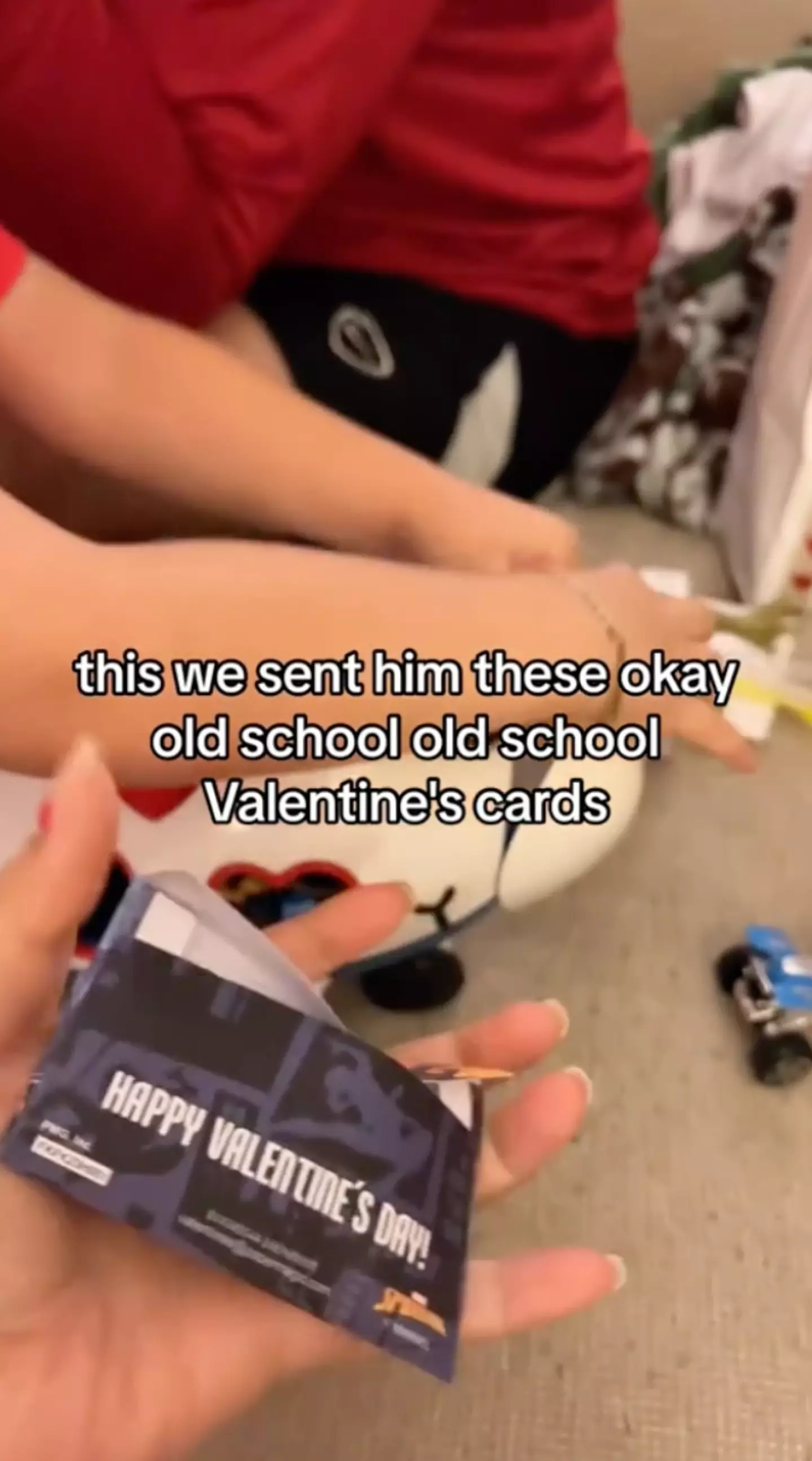 Max gave out 'old school' Valentine's cards with an eraser.