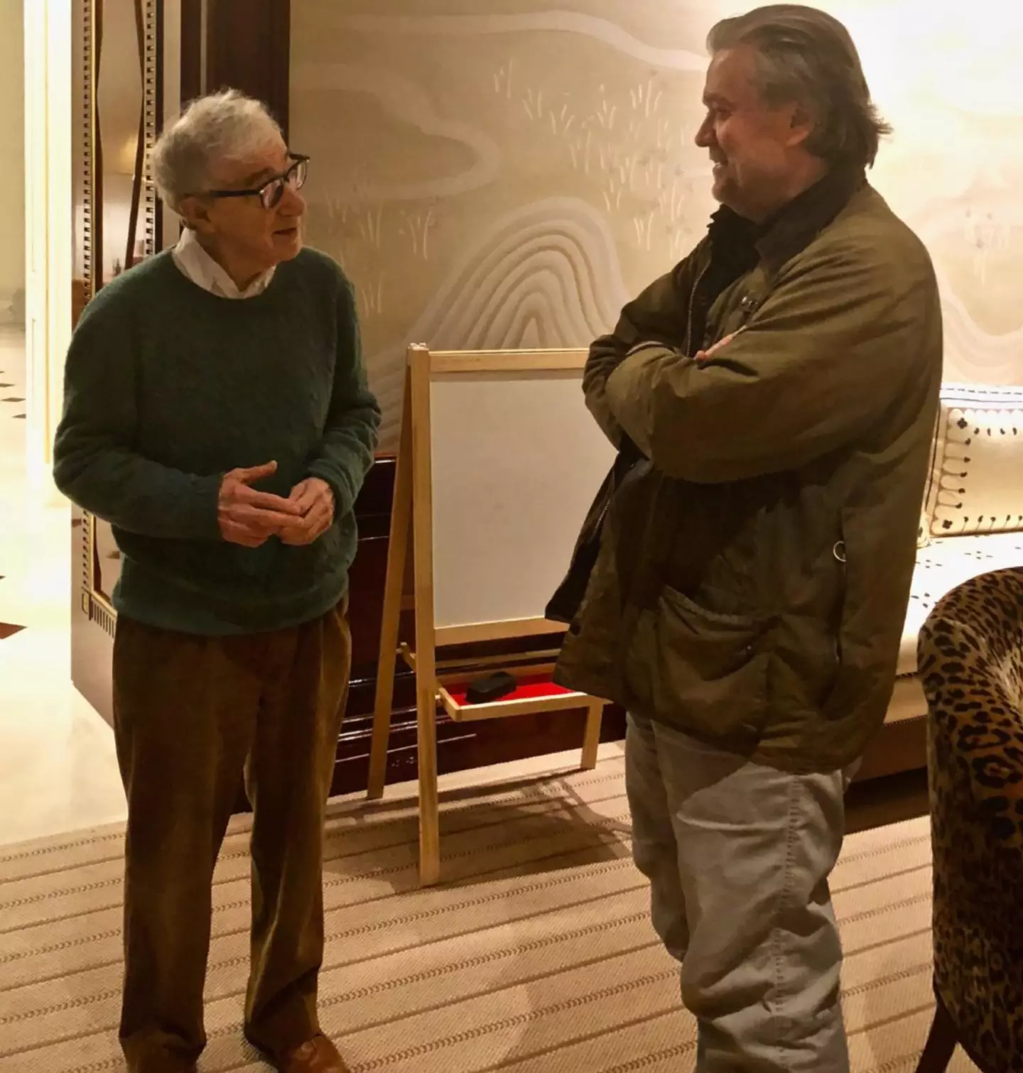 Here Woody Allen and Steve Bannon are seen talking (House Oversight Committee)