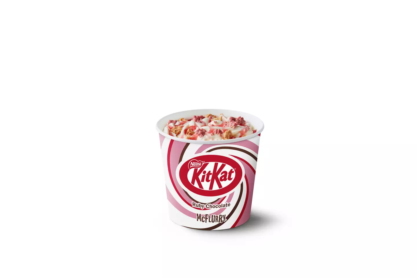 The KitKat® Ruby Chocolate McFlurry will be launching on the menu soon.