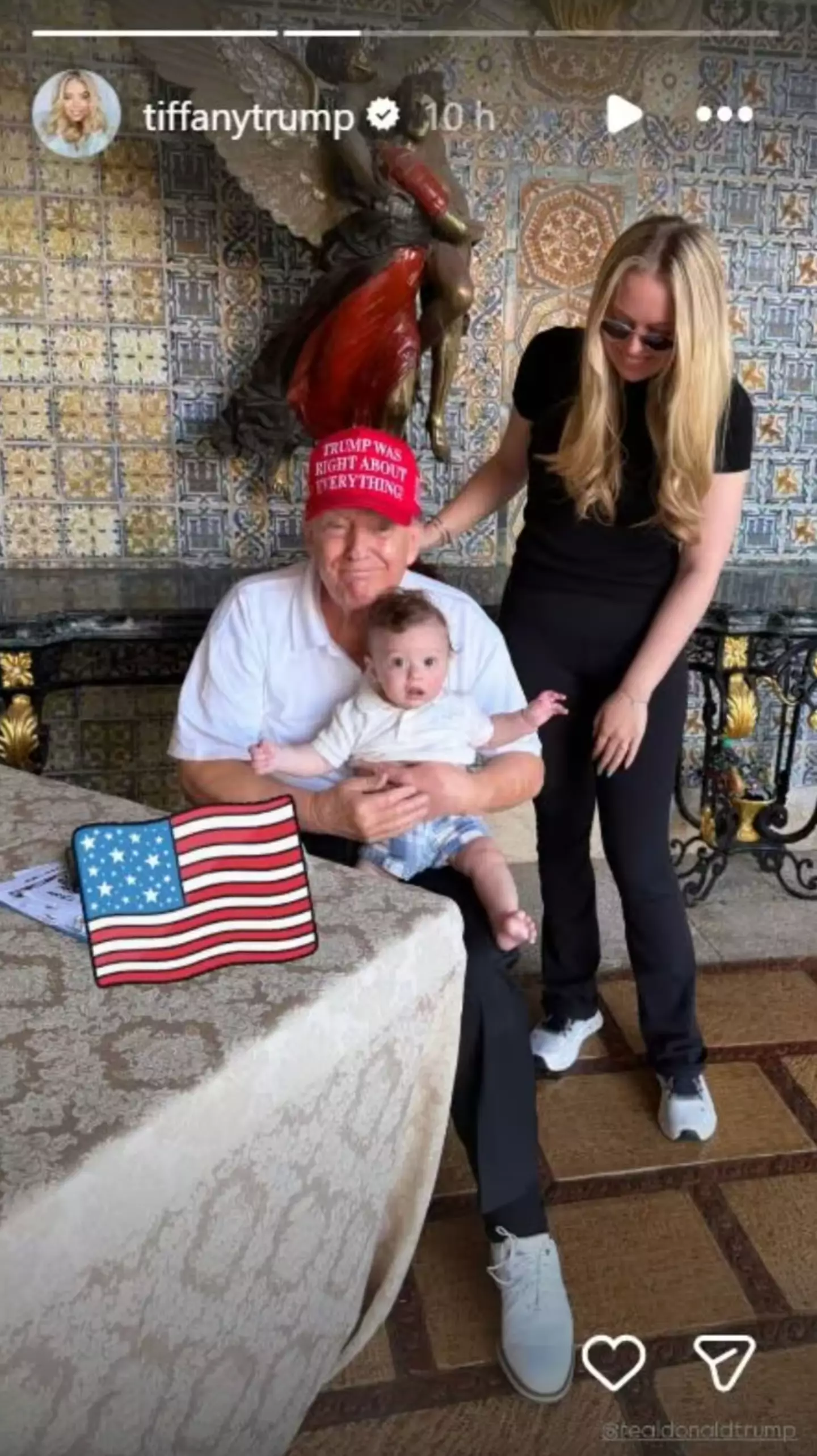 Tiffany Trump recently shared family snaps of her father and her son (Instagram/@tiffanytrump)