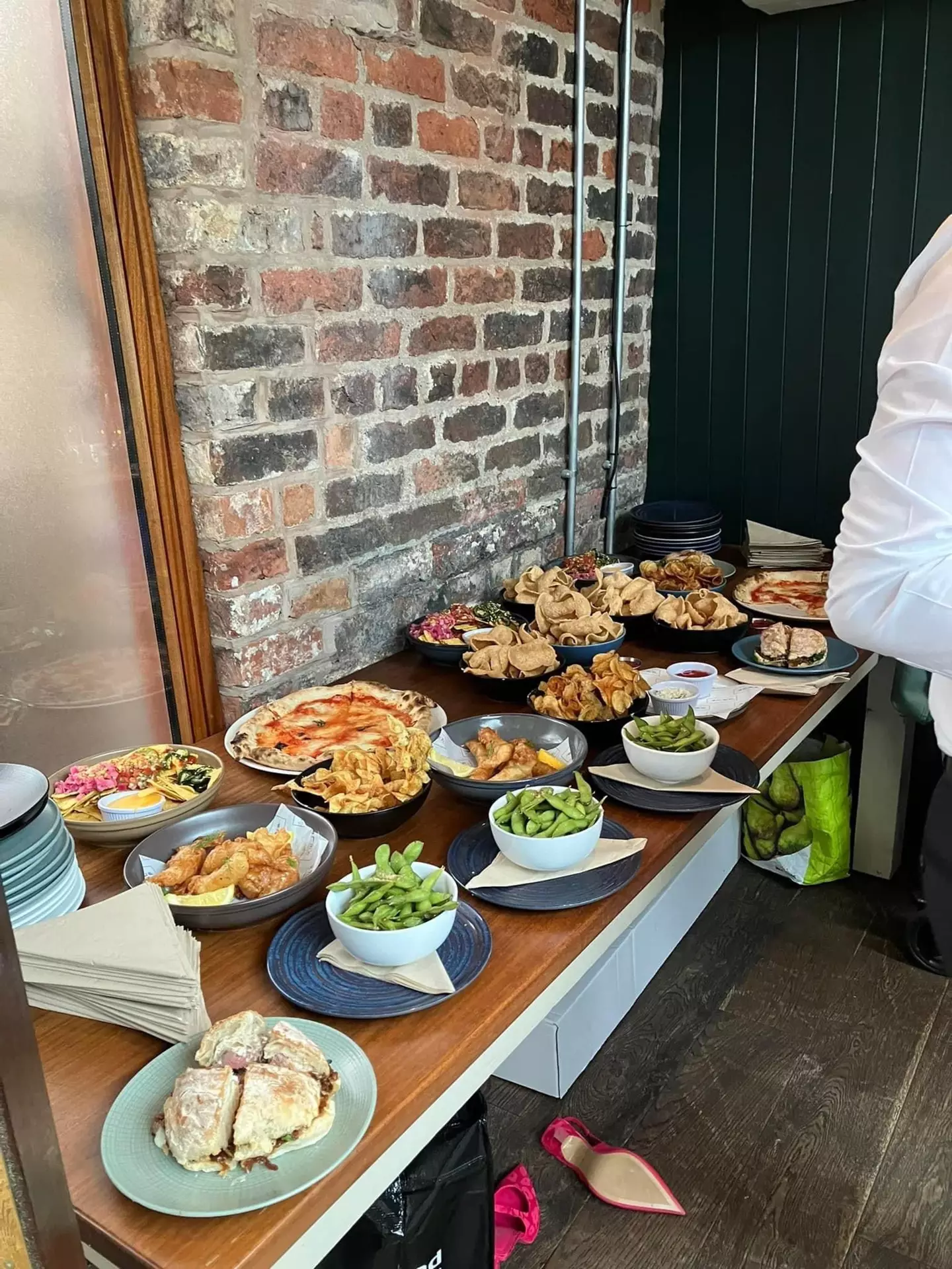 The newlyweds had a simple but delicious buffet.