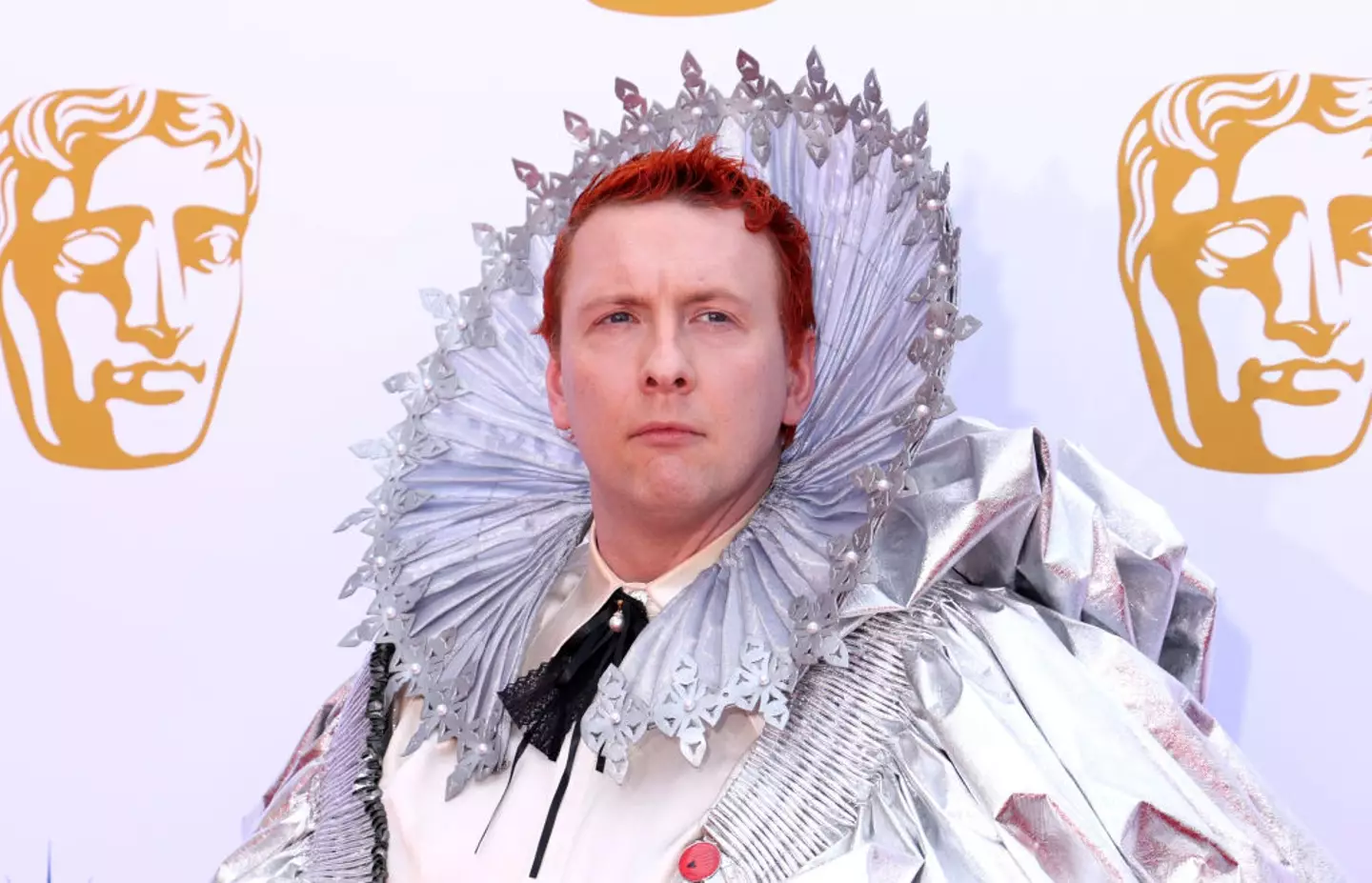 Joe Lycett channeled the monarchy at the BAFTAs. (Mike Marsland/WireImage)