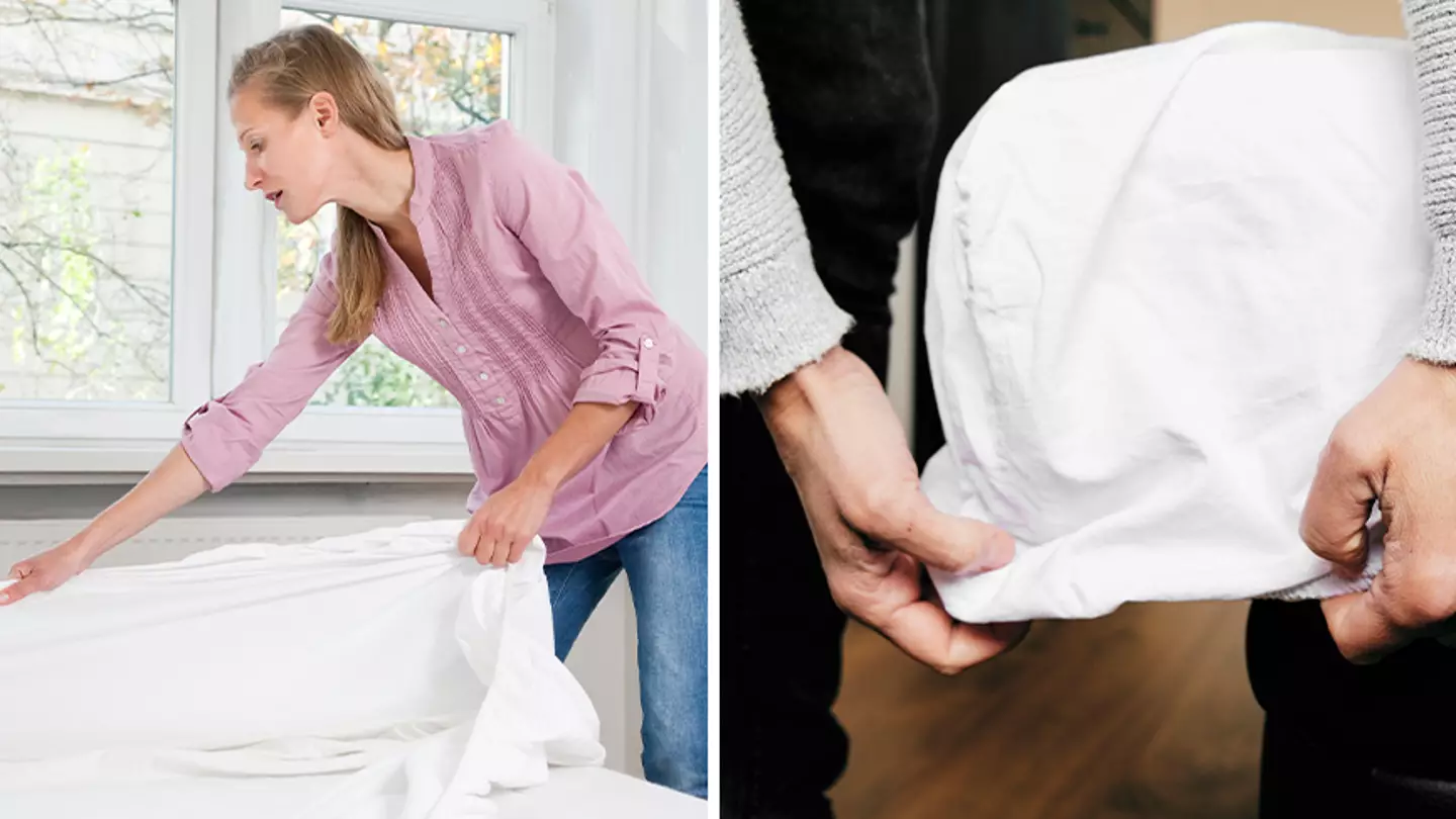 Mum shares how to get a fitted sheet onto a mattress first time and people can't believe they didn't know