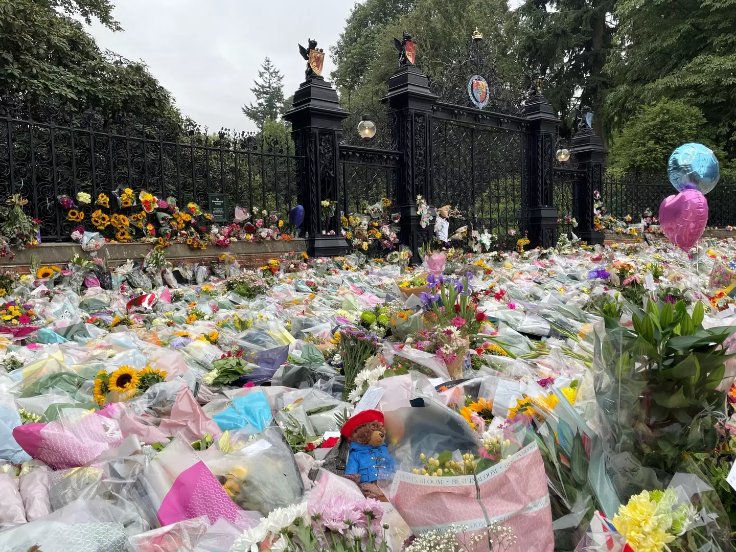 Floral tributes at Sandringham.