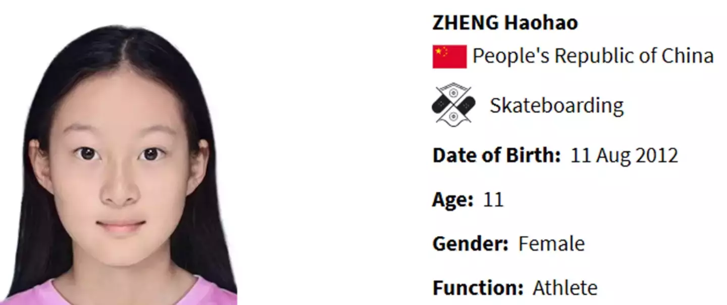 Haohao was China's youngest ever competitor. (Olympics)