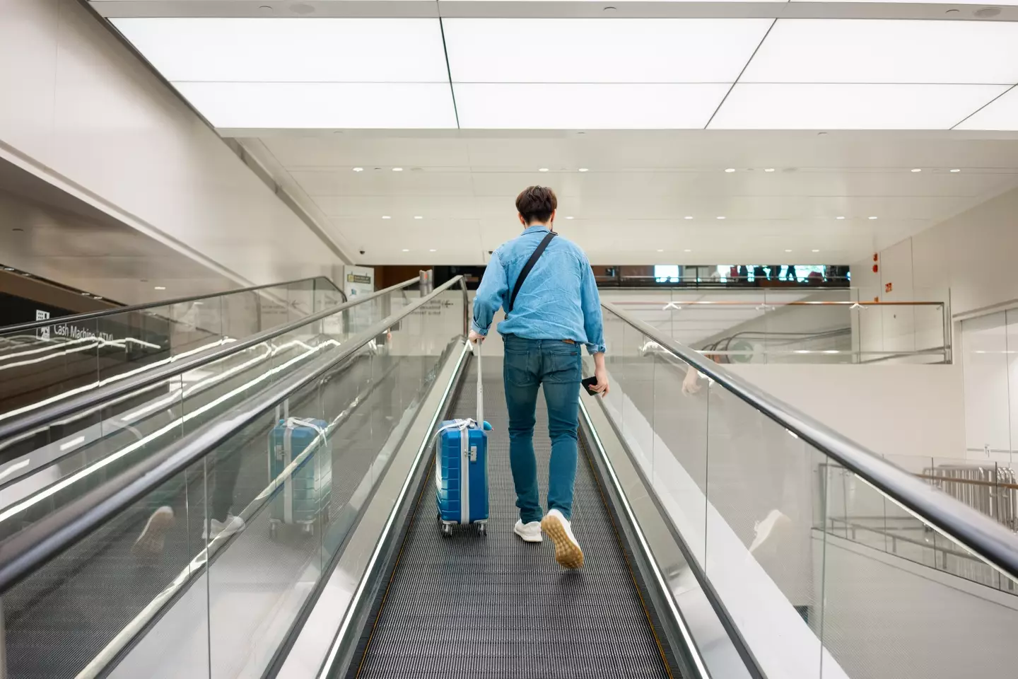 The husband had to leave his wife behind to board the flight on time.