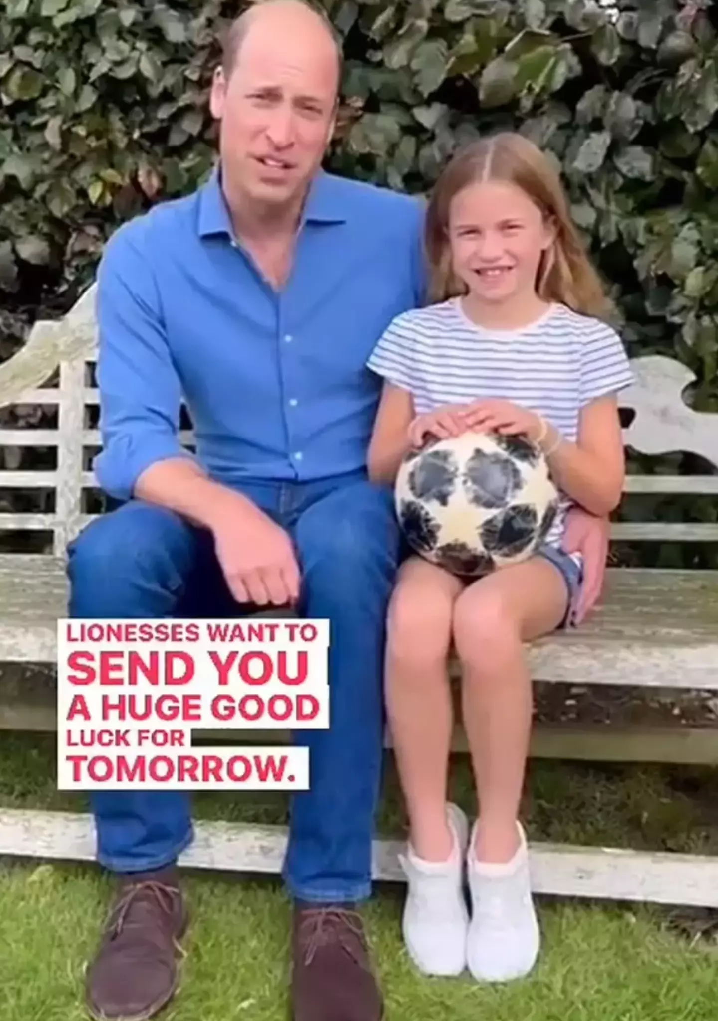 Prince William and daughter Charlotte wished the Lionesses good luck.