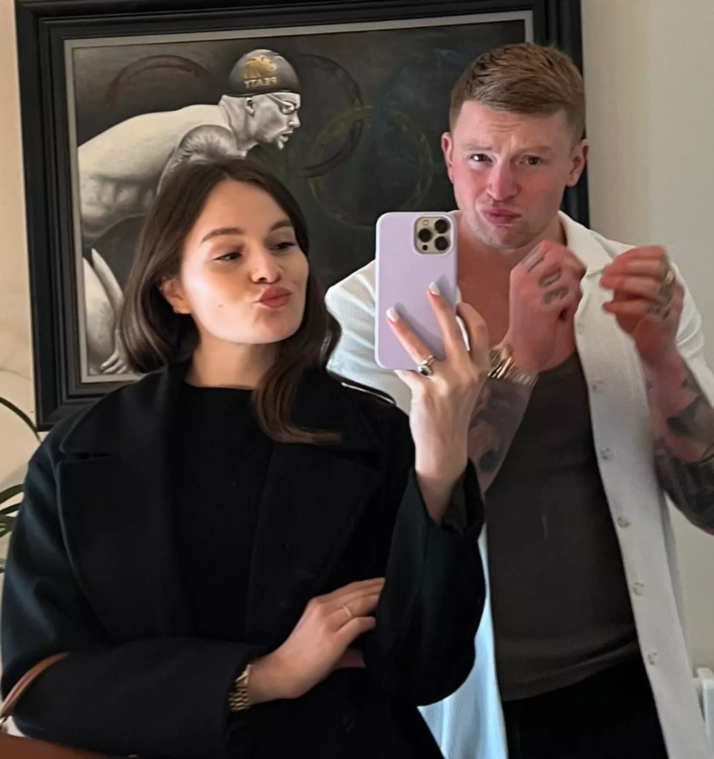 The newly-engaged couple! (Instagram/@hollyramsayy)
