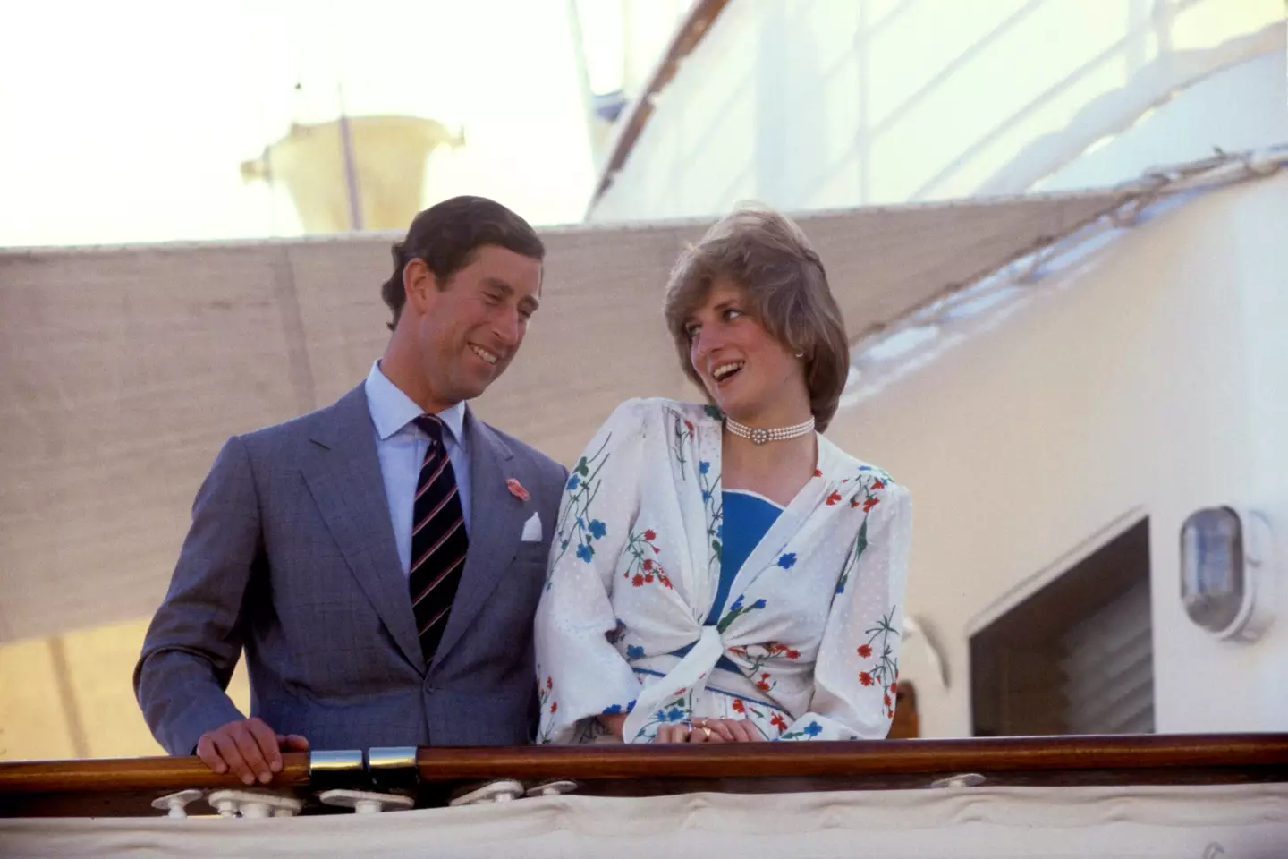 Princess Diana and the now King Charles III on their honeymoon.