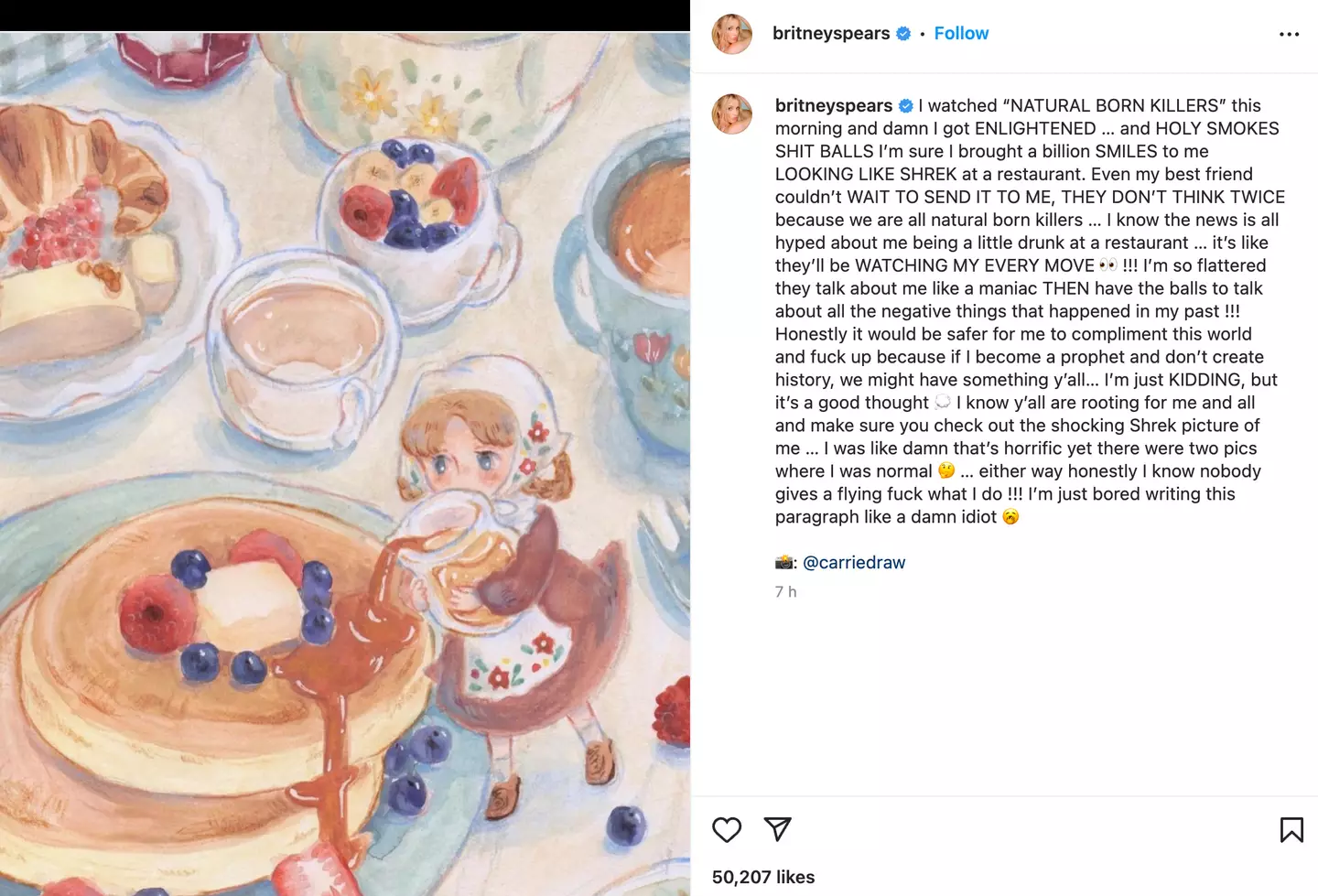 Britney hit back at the criticism in another lengthy Instagram post.