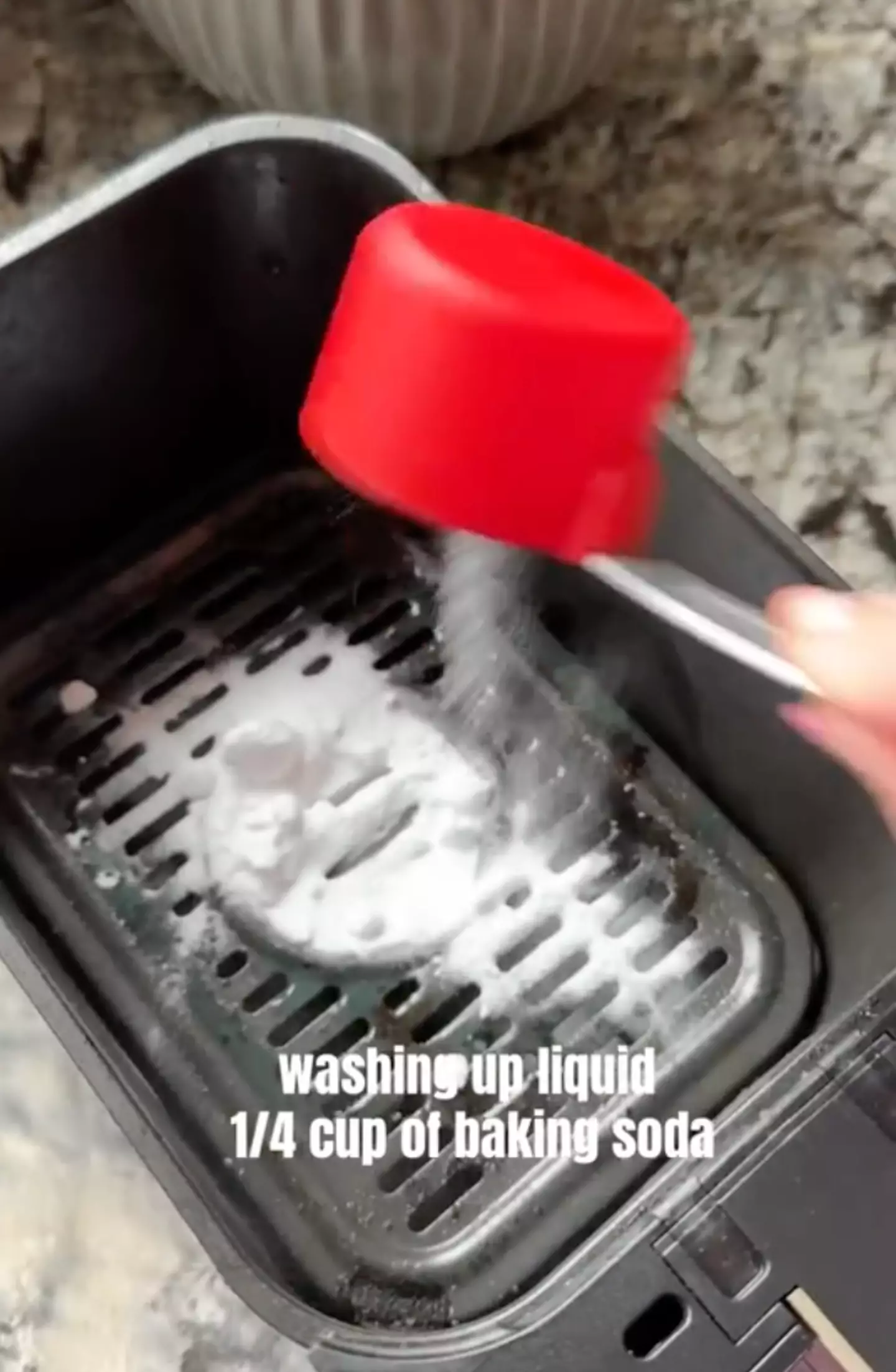 One woman shared her cheap-as-chips air fryer cleaning hack.