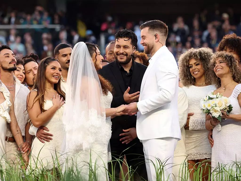 There was a real-life wedding ceremony, for one (Kevin Mazur/Getty Images)