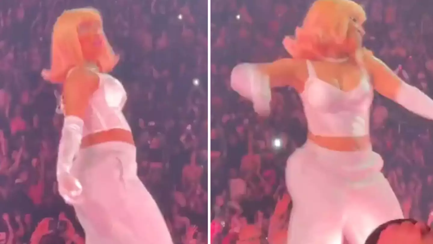 Nicki Minaj furiously hurls object at a fan after she was hit herself while performing on stage