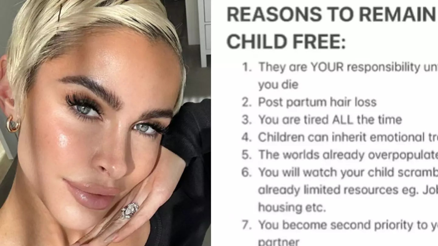 Woman defends herself after receiving backlash for listing 118 reasons not to have children