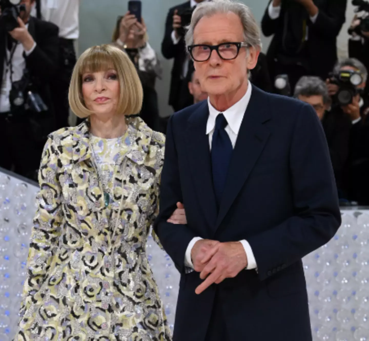 Wintour and Nighy walked arm-in-arm at the event.