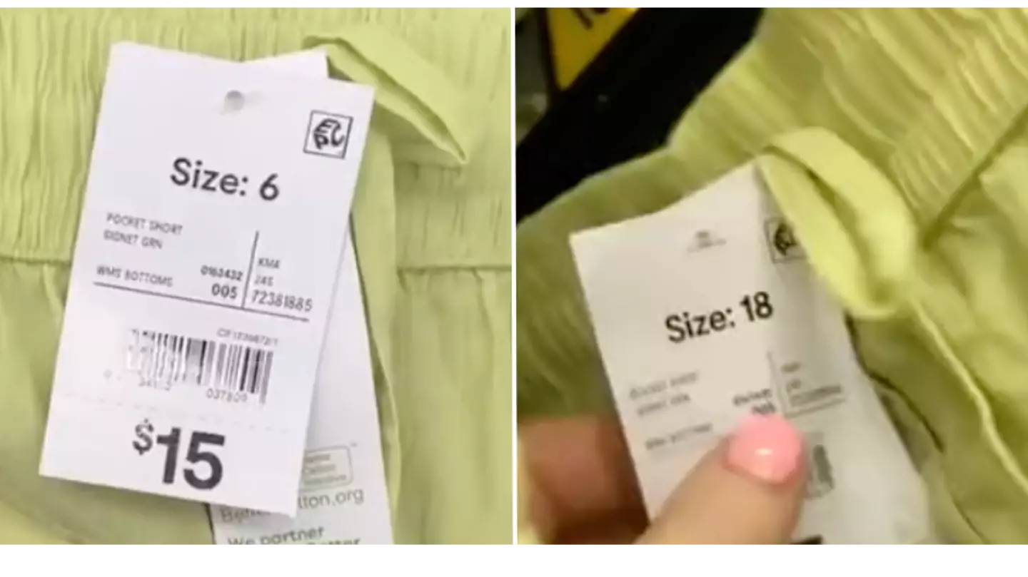 Woman accuses clothes shop of charging more for size 18 shorts than identical pair in size 6