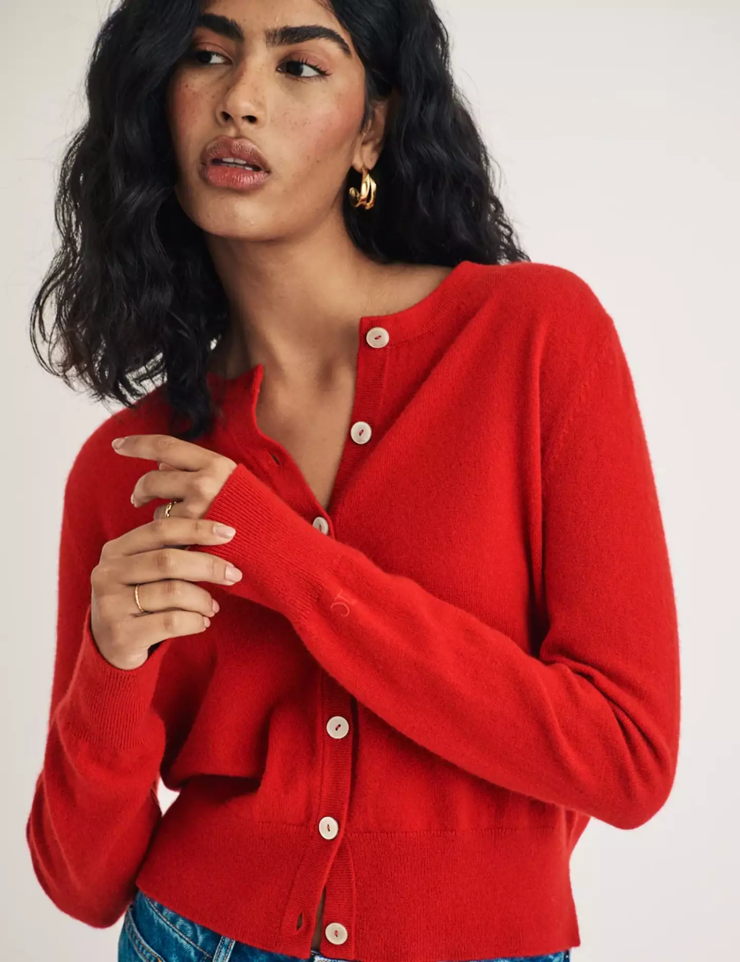 Red Cashmere Cardigan