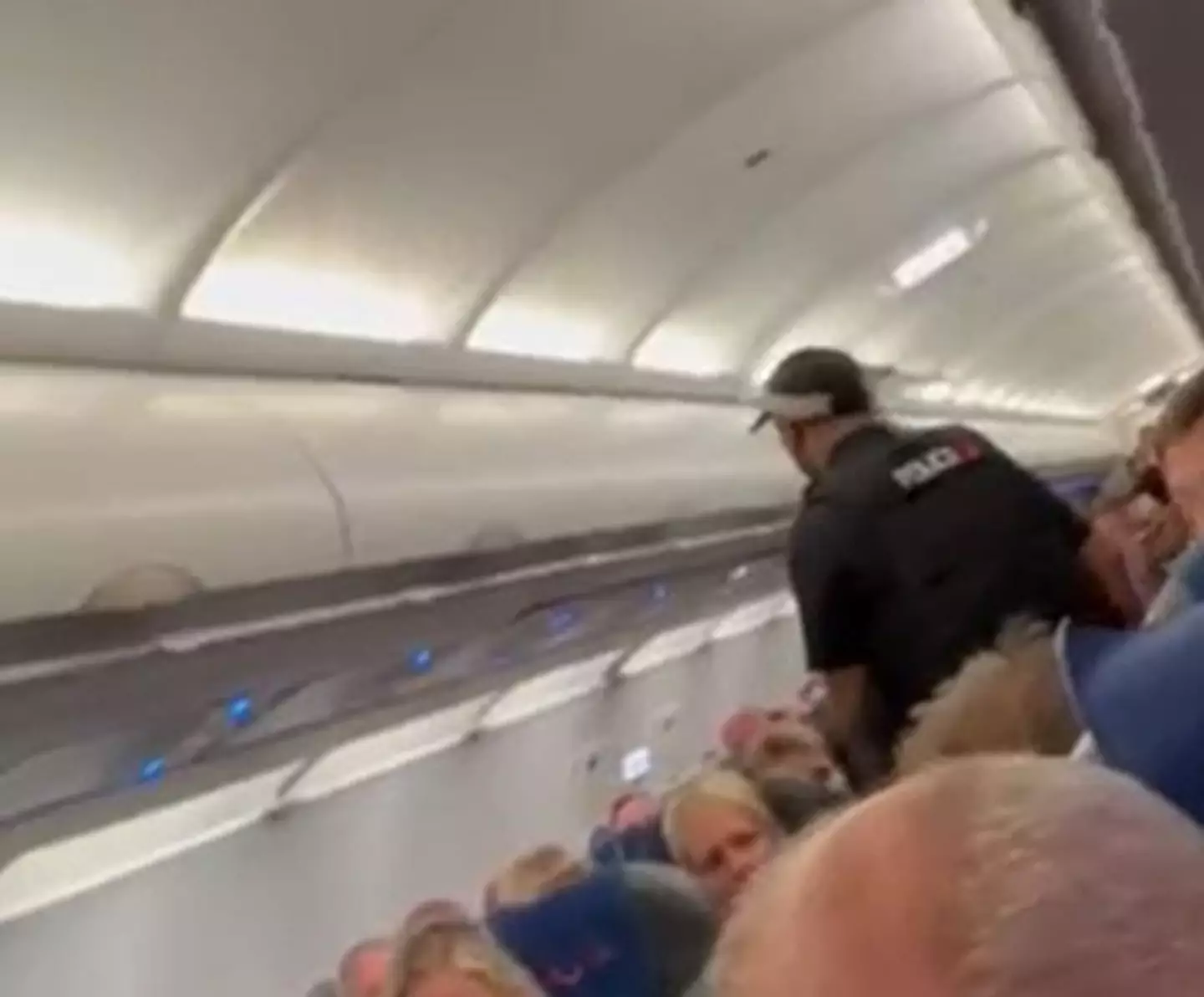 Police hauled a woman off a flight.