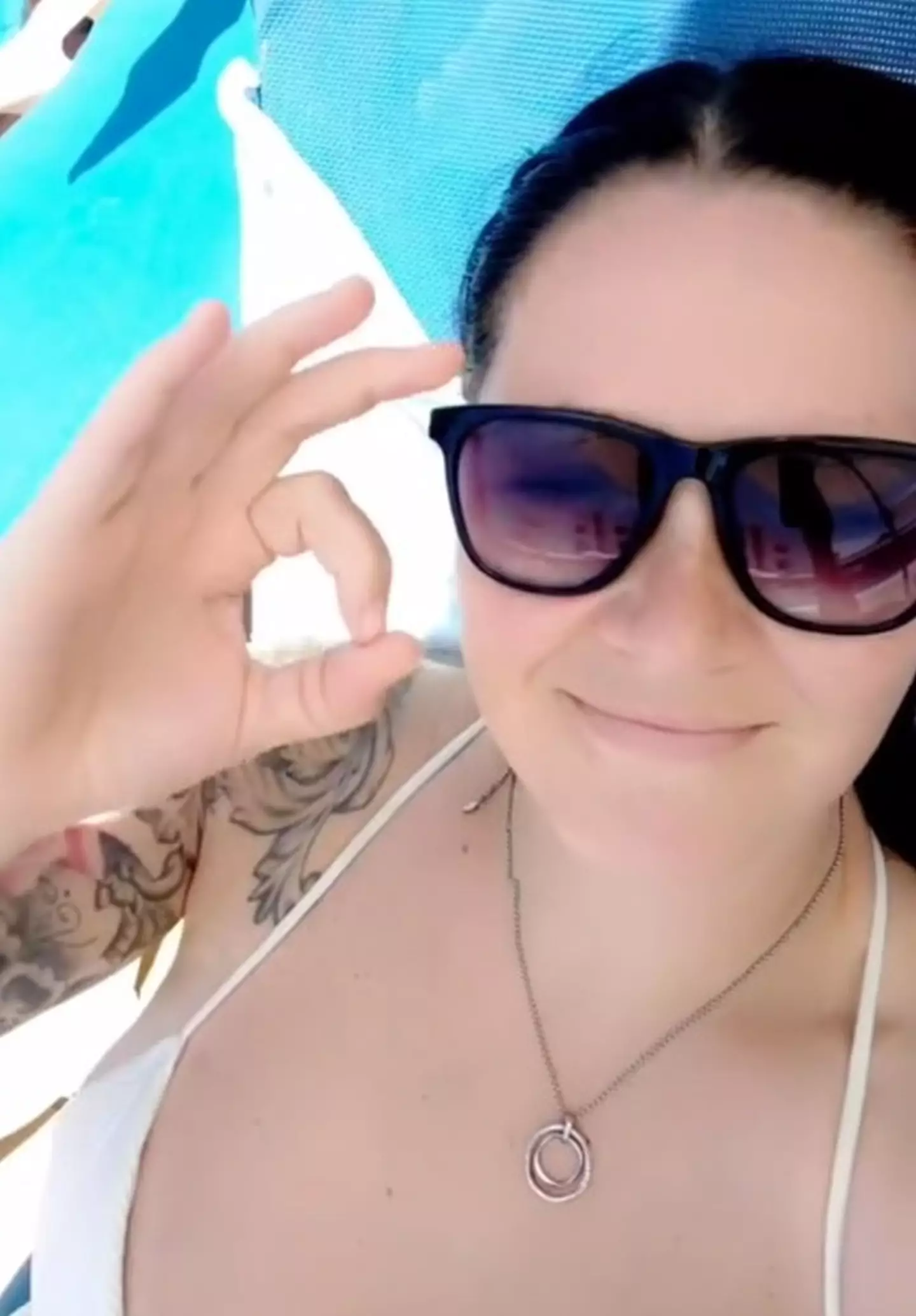 The 39-year-old mum posted on TikTok that she was 'stealing' the all-inclusive experience.