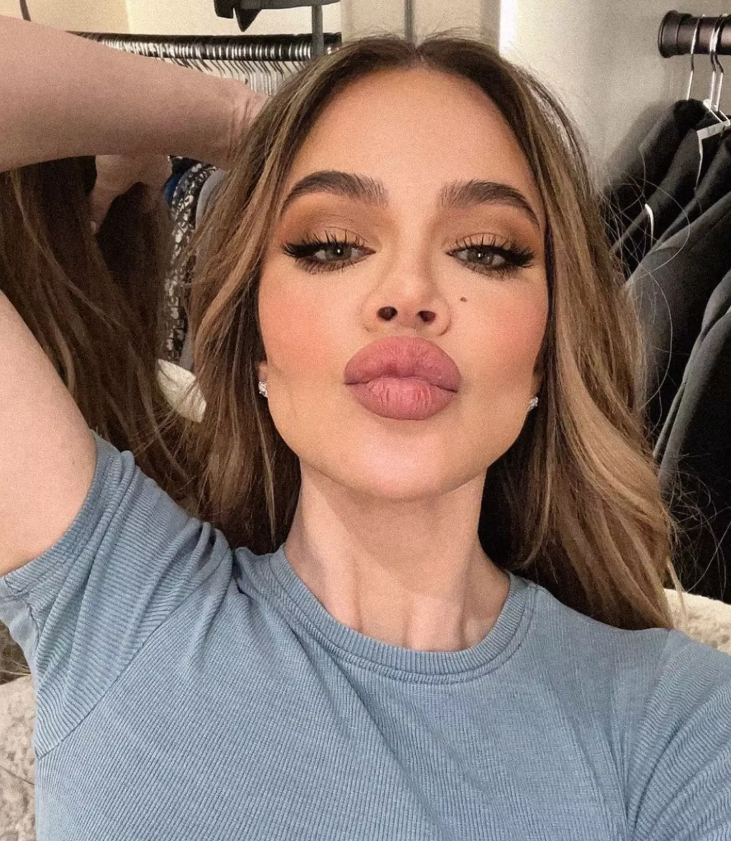 Khloe was pleased to have beaten her sister Kim when they had their biological ages tested. (Instagram/@khloekardashian)