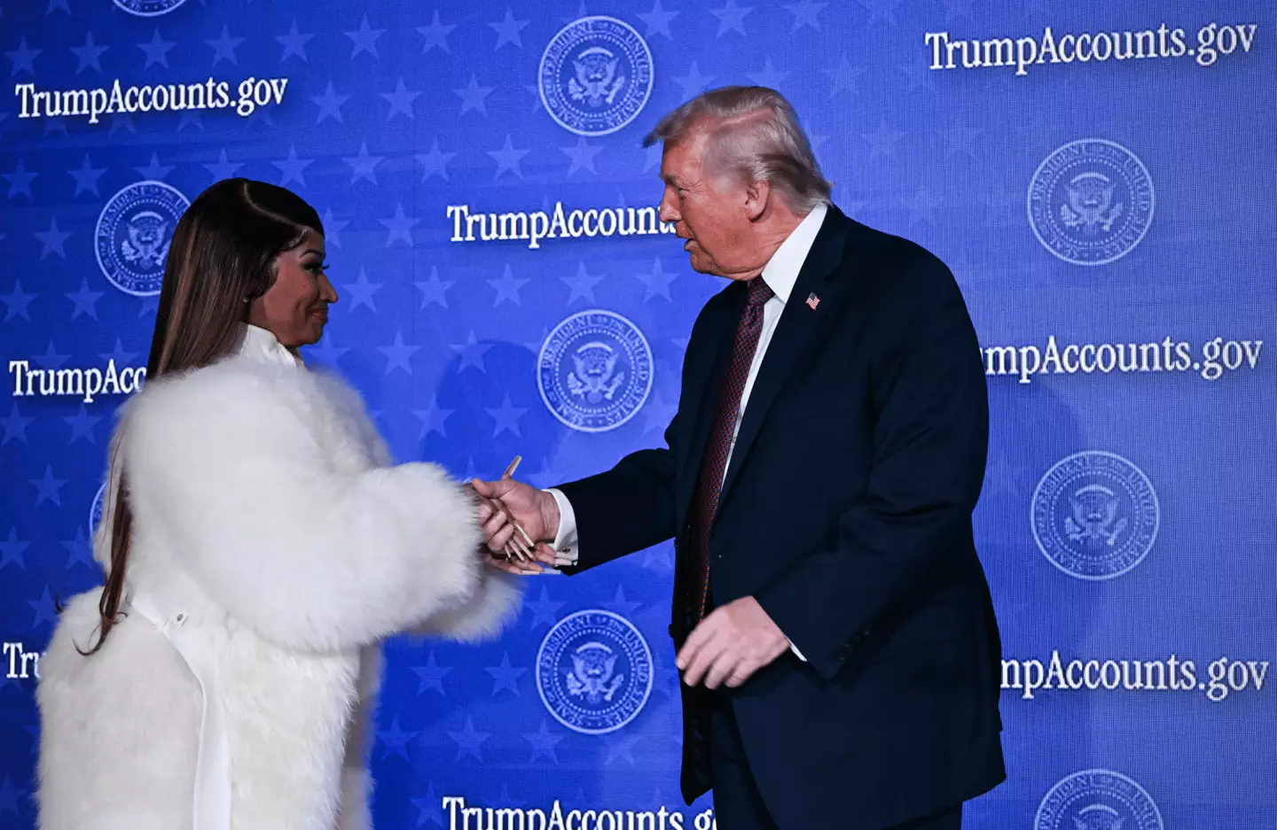 The 'Starships' rapper took to social media to announce the news (Brendan SMIALOWSKI / AFP via Getty Images)