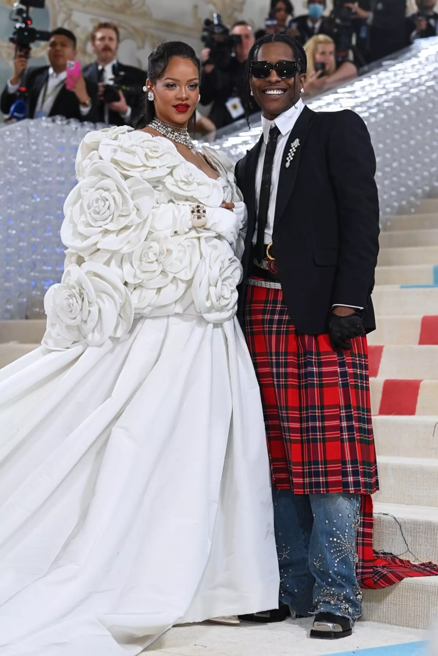 Rihanna reportedly arrived two hours after the start time alongside her man A$AP Rocky.