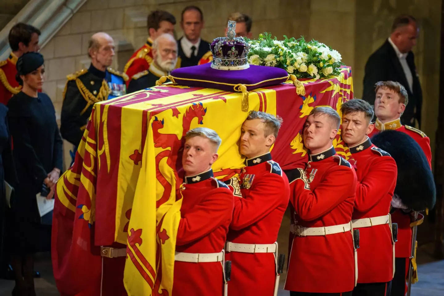 Queen Elizabeth's funeral in September 2022 featured a nod to her late husband, Prince Philip. (Christopher Furlong/Getty Images)