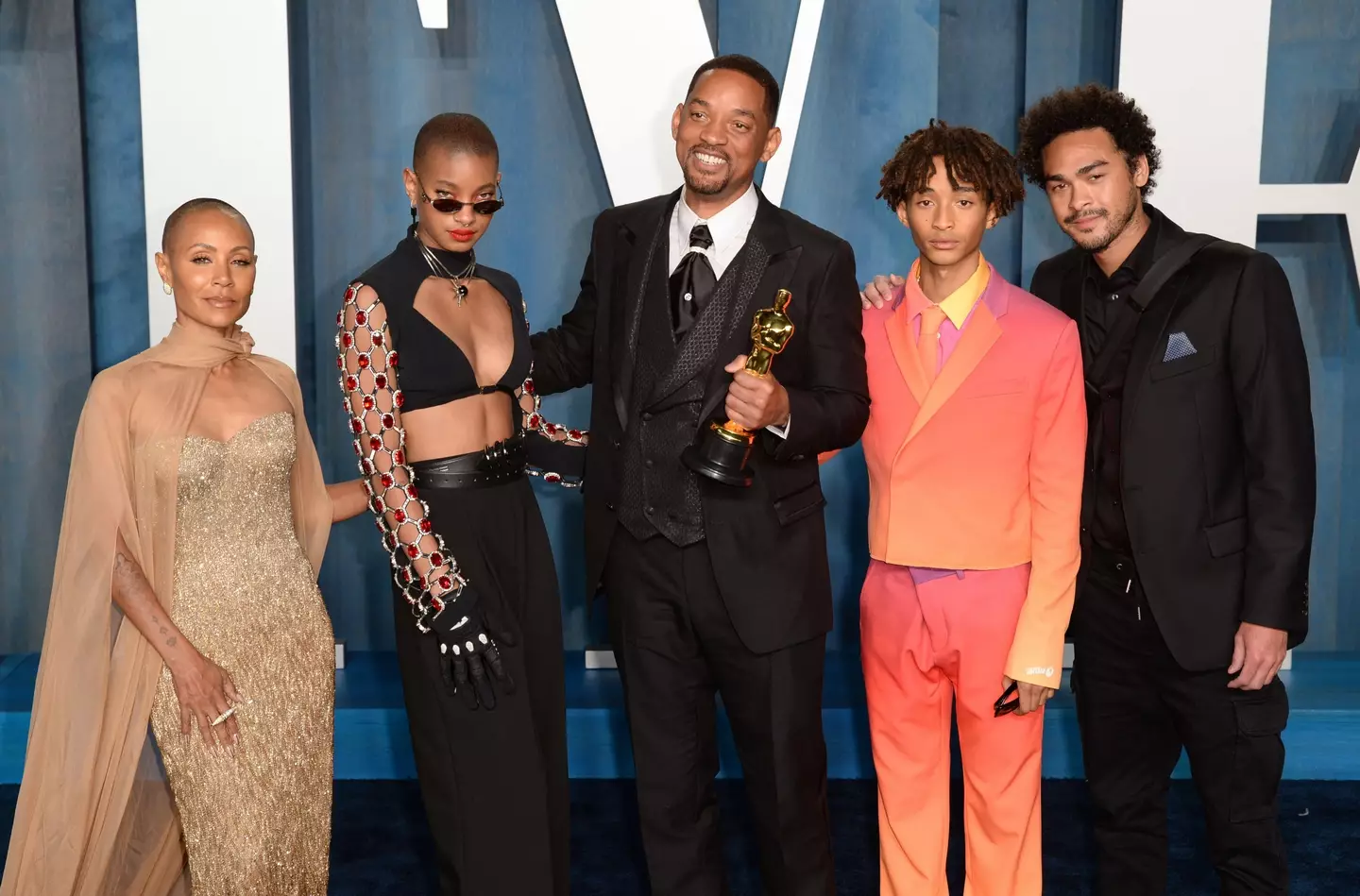 Will Smith and family at Vanity Fair Oscar Party (