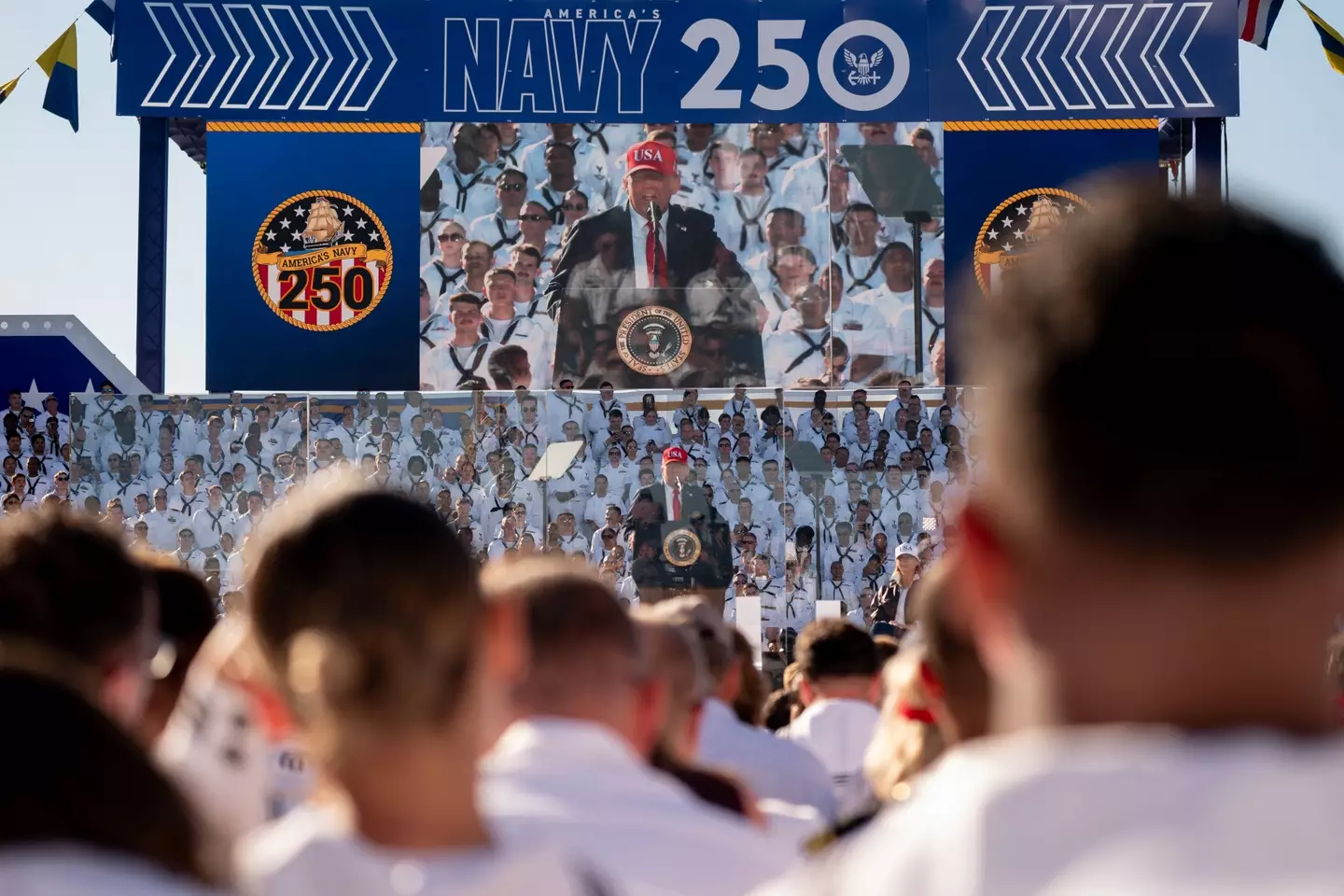 Donald Trump's comments about Barack Obama were met with an awkward silence (Stefani Reynolds/Bloomberg via Getty Images)