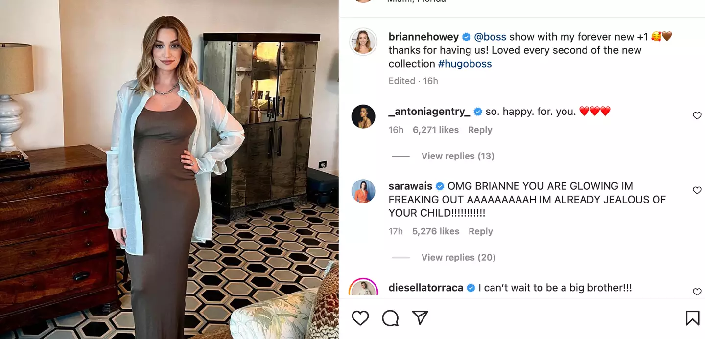 Brianne showed off her bump on Instagram.