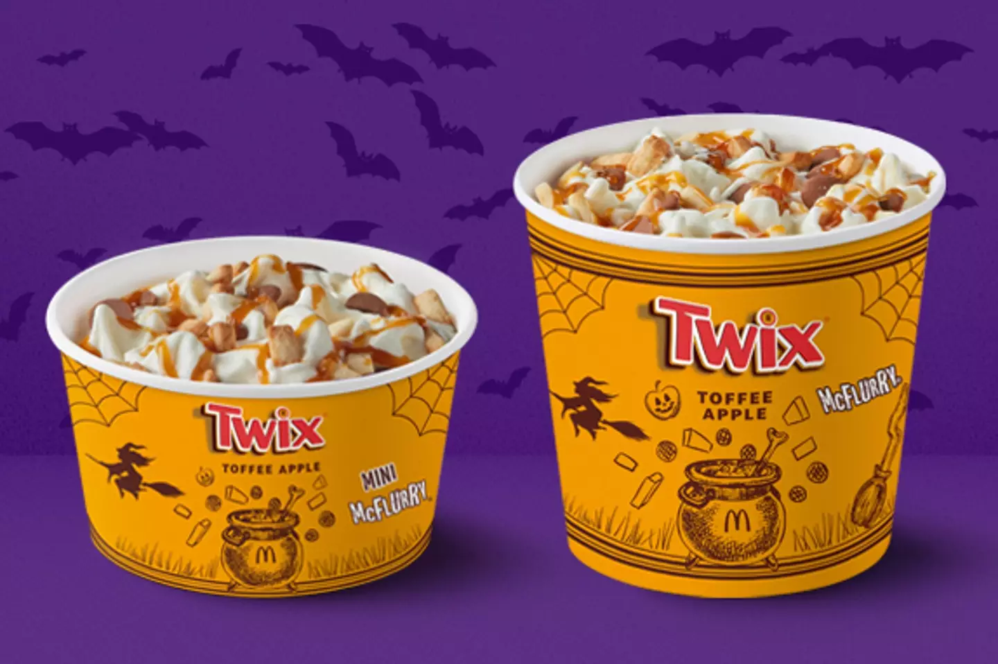 McDonald's has launched the M&M's Halloween and Twix Toffee Apple McFlurry flavours.