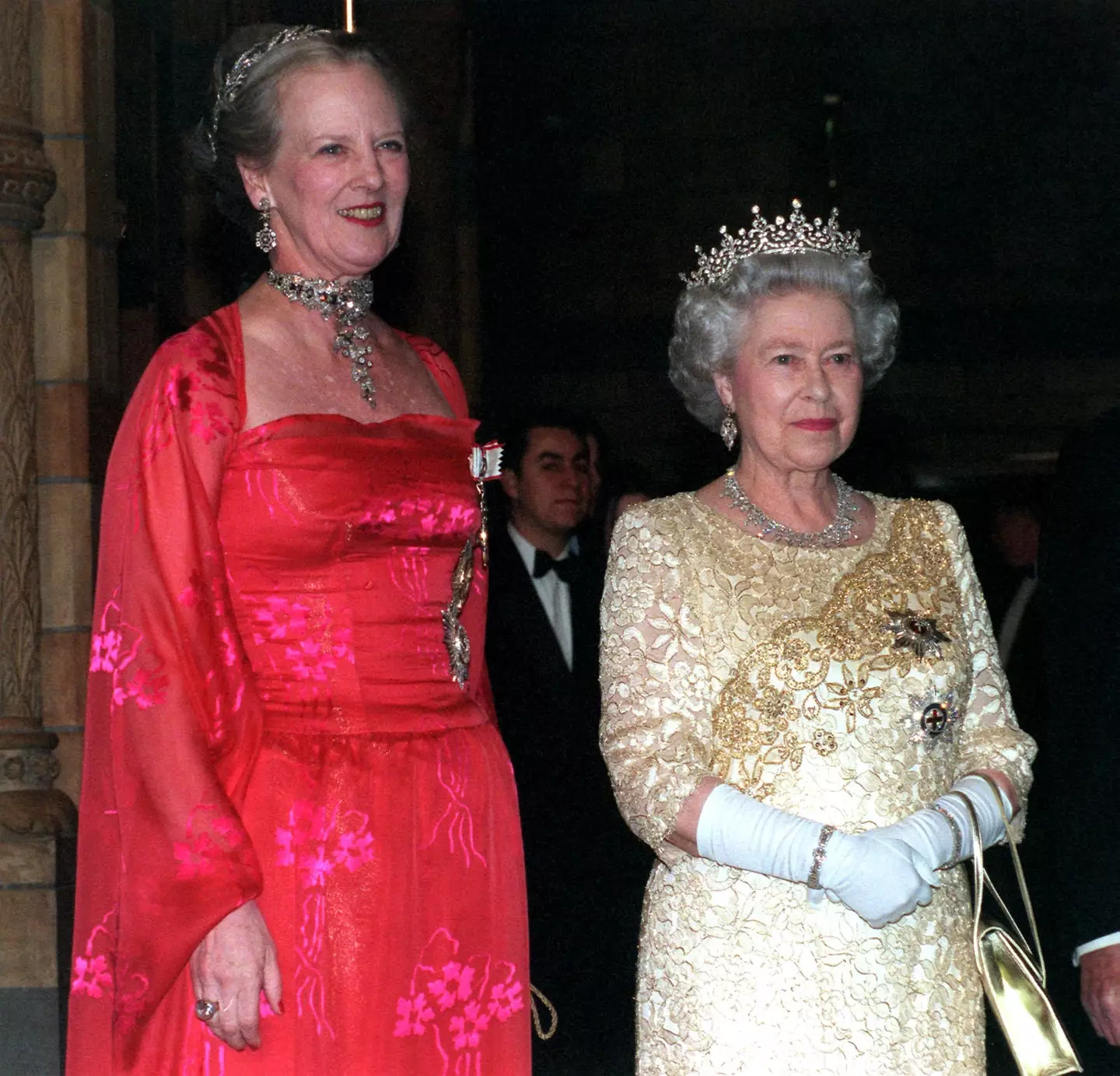 Queen Elizabeth II and Queen Margrethe II in 2000.