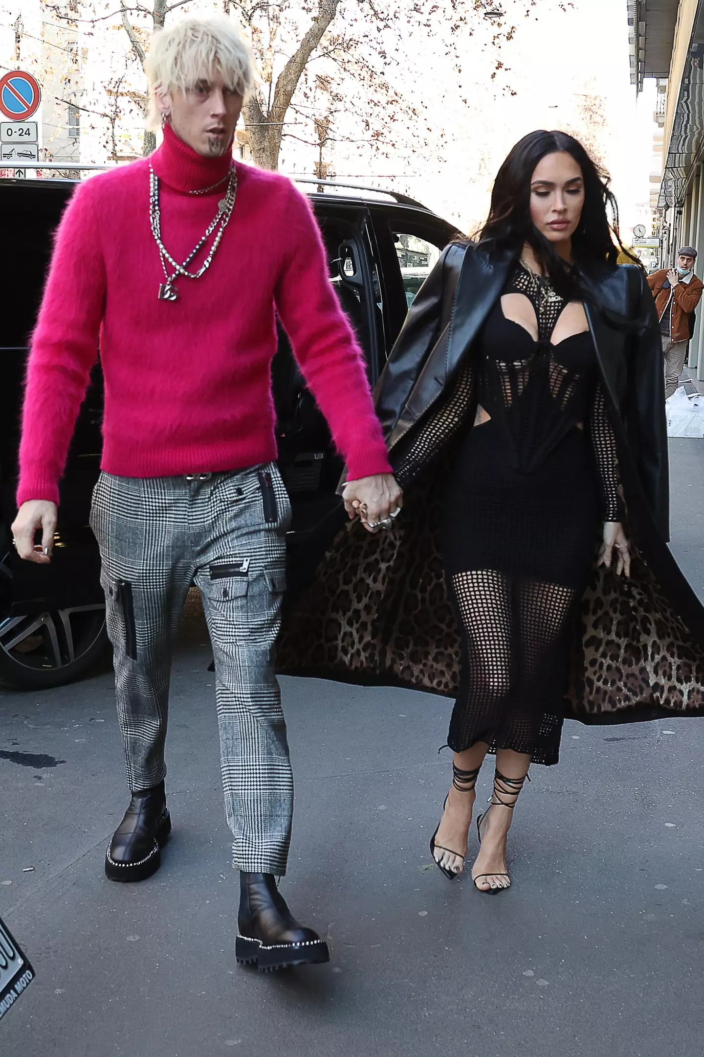 The couple announced their engagement in January (