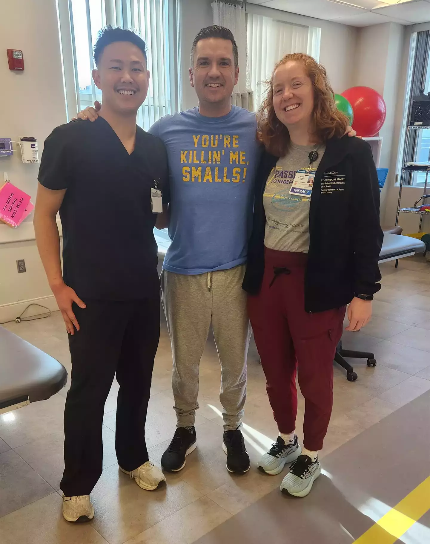 Steve was diagnosed with an ependymoma, a 'locally aggressive' benign tumour on his spinal cord close to the base of his neck (Siteman Cancer Center)
