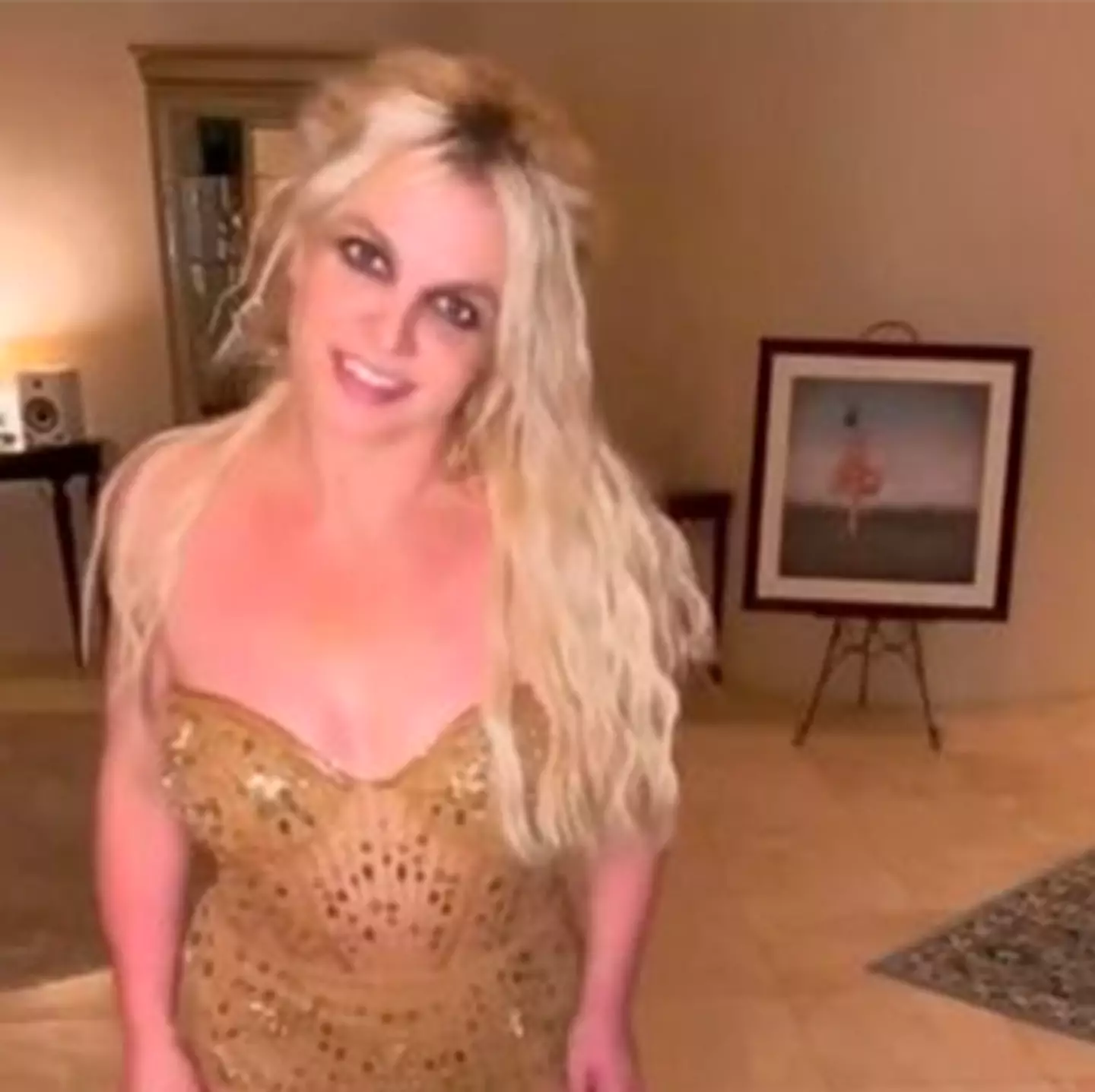 Britney Spears posted a video of her dancing in a see-through dress.