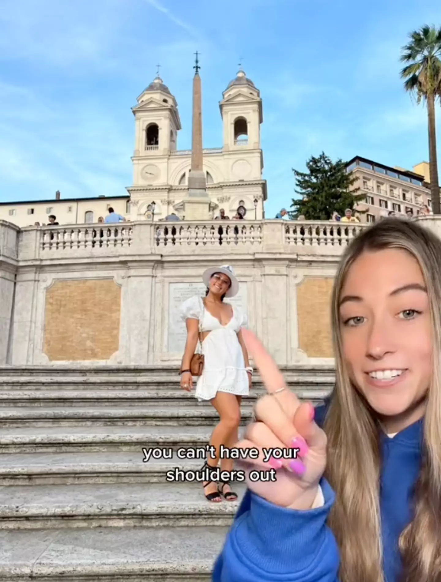 According to the traveller you can't have your 'shoulders' or 'boobs' out when visiting certain tourist spots.