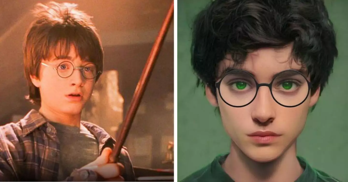 Daniel Radcliffe as Harry Potter and Msbananaanna's version. (