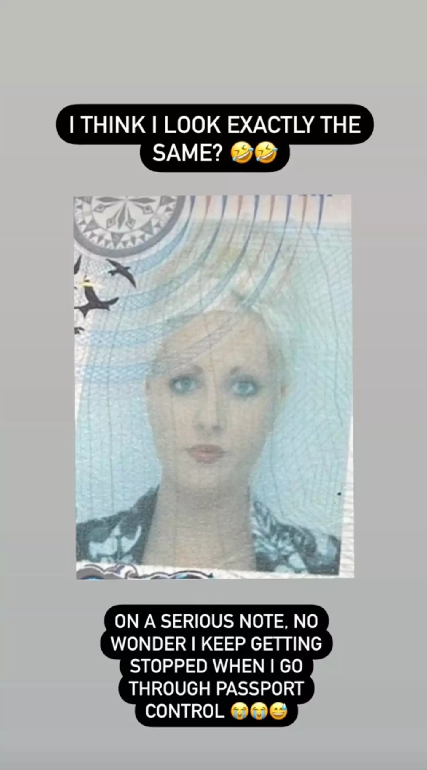 Security told Joanne her previous passport photo looked 'nothing like' her.
