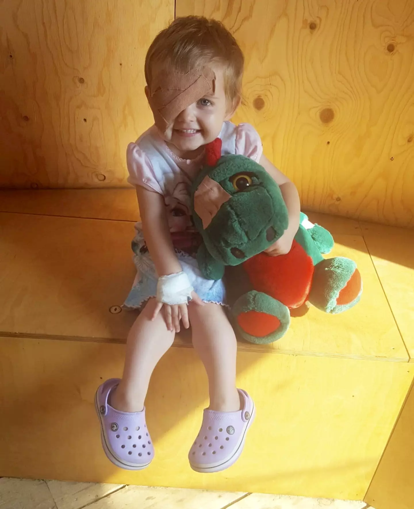 Doctors discovered a tumour in her eye when she was 14 months old.