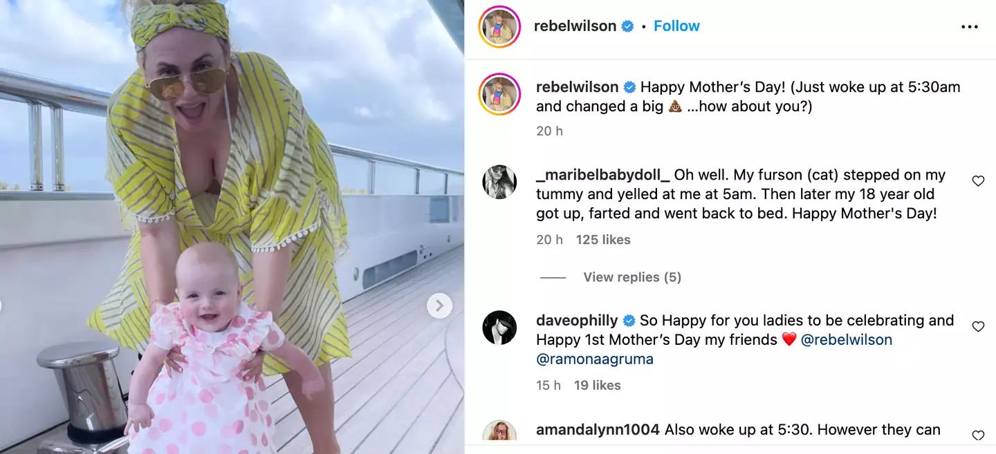 Rebel Wilson shared pictures of Royce for Mother's Day.