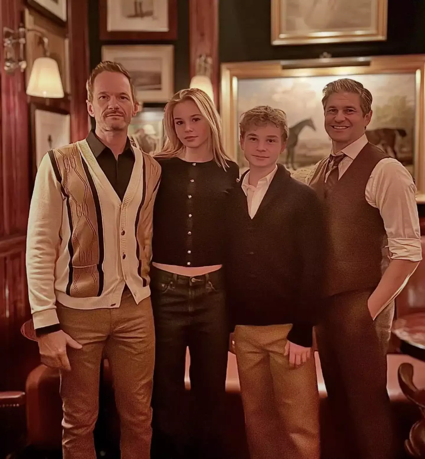 Fans couldn't get over just how 'grown up' twins Gideon and Harper looked in a recent family snap (Instagram/@nph)