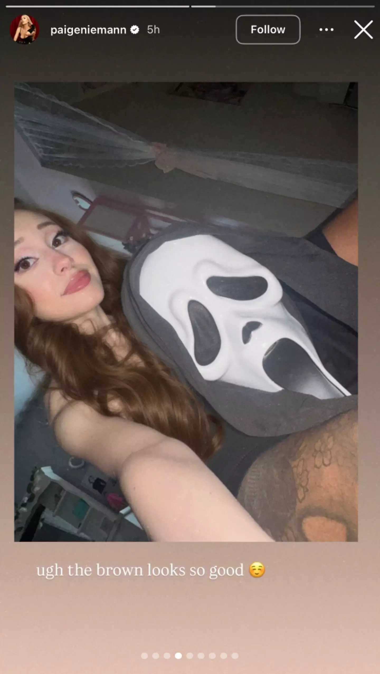 Niemann revealed she'd dyed her hair brown after Ariana (Instagram/@arianagrande)