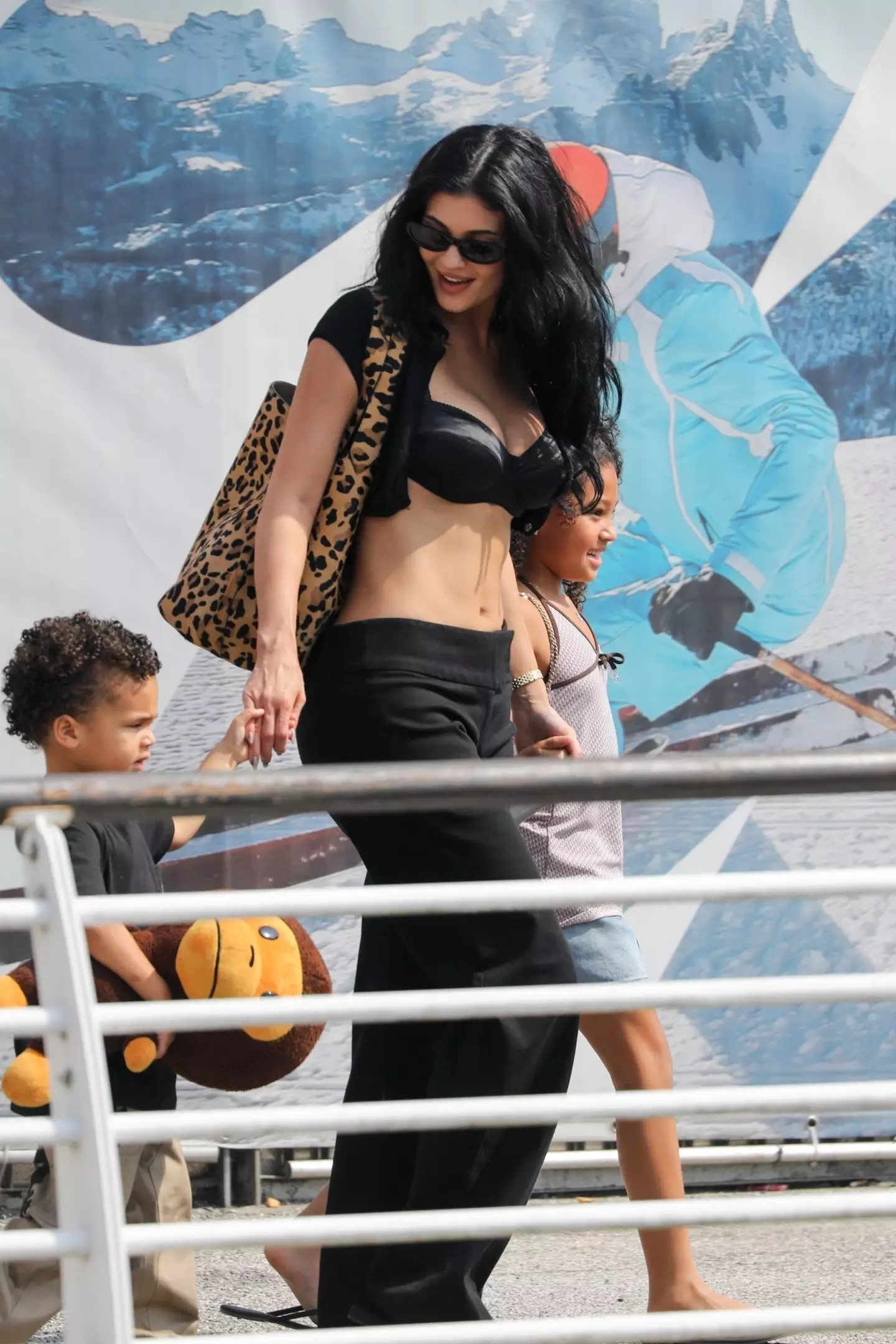 Kylie took her two children, Stormi and Aire, to the wedding event (DWS / BACKGRID)