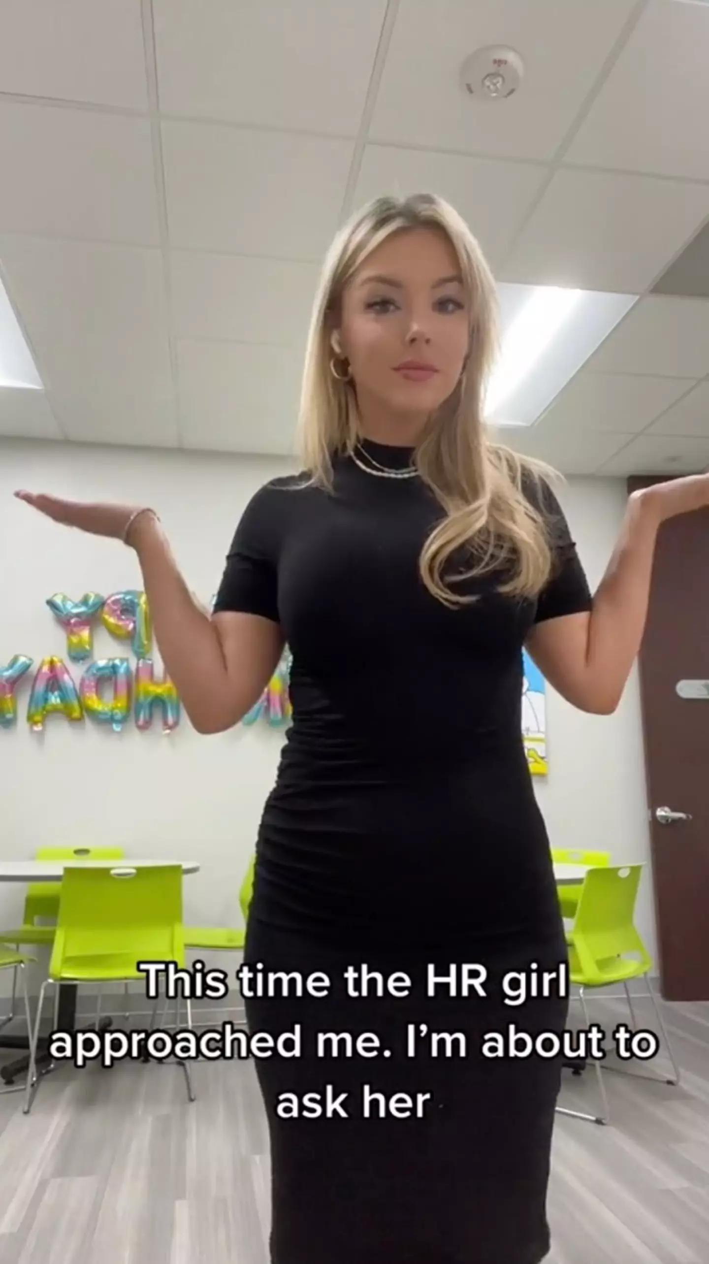 The worker filmed her meeting with the HR representative, who was heard saying: "I’m sorry, you still can’t wear that. It’s way too revealing and distracting."